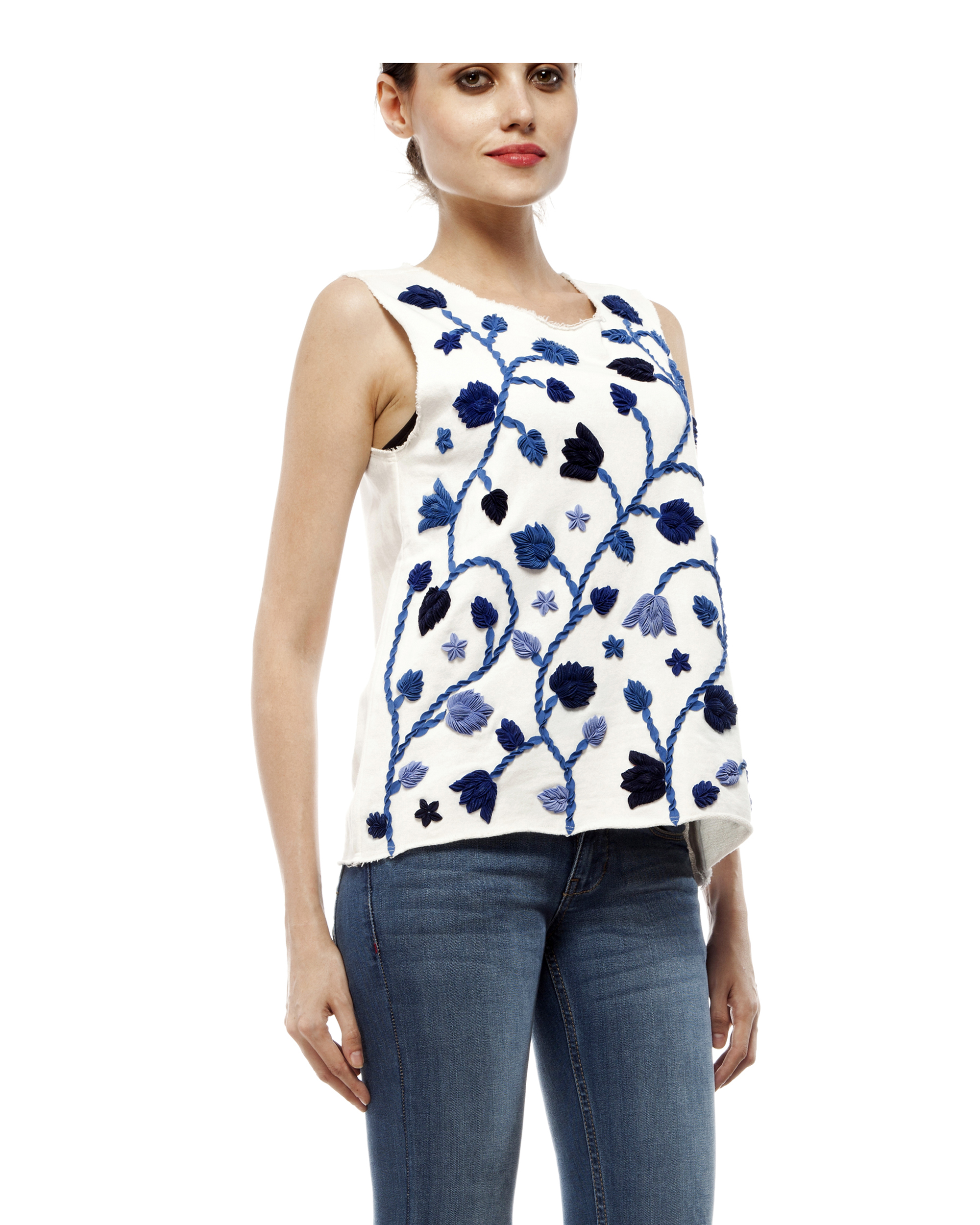 White applique top by Rimzim Dadu The Secret Label