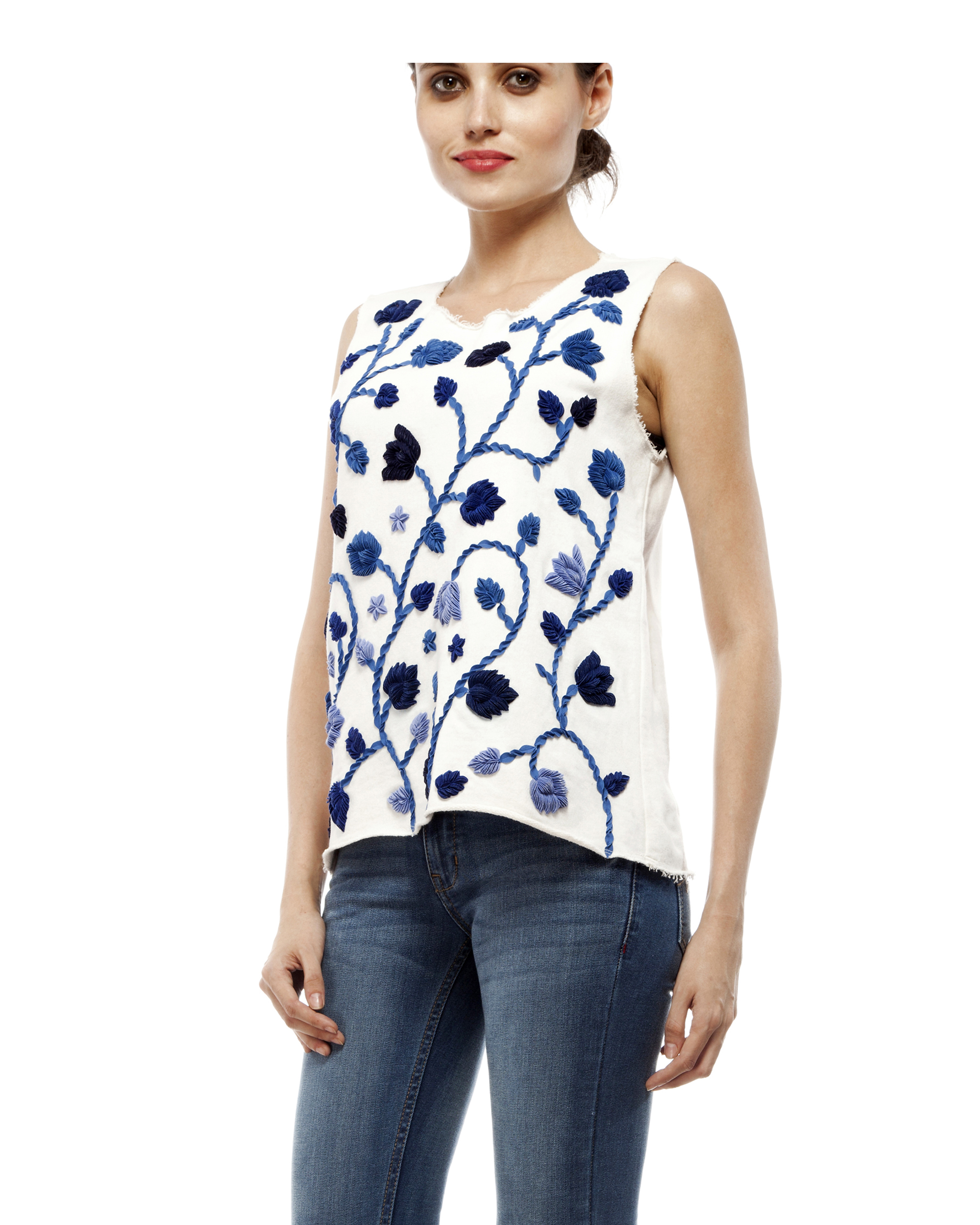 White applique top by Rimzim Dadu The Secret Label