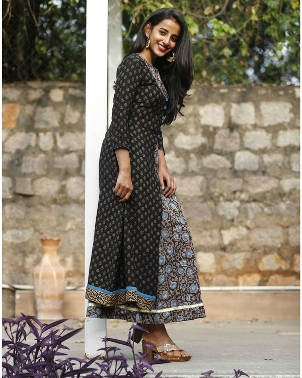 Set of brown dress with jacket by ANS The Secret Label