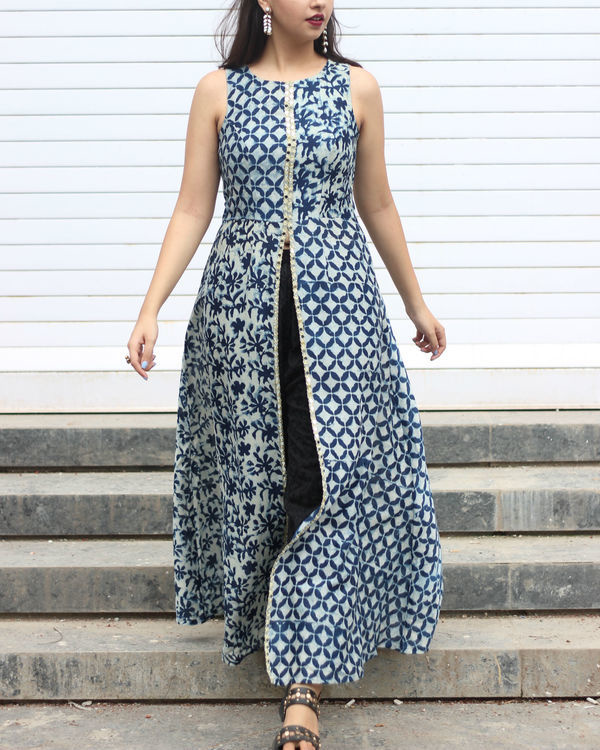 Indigo half and half tunic 1