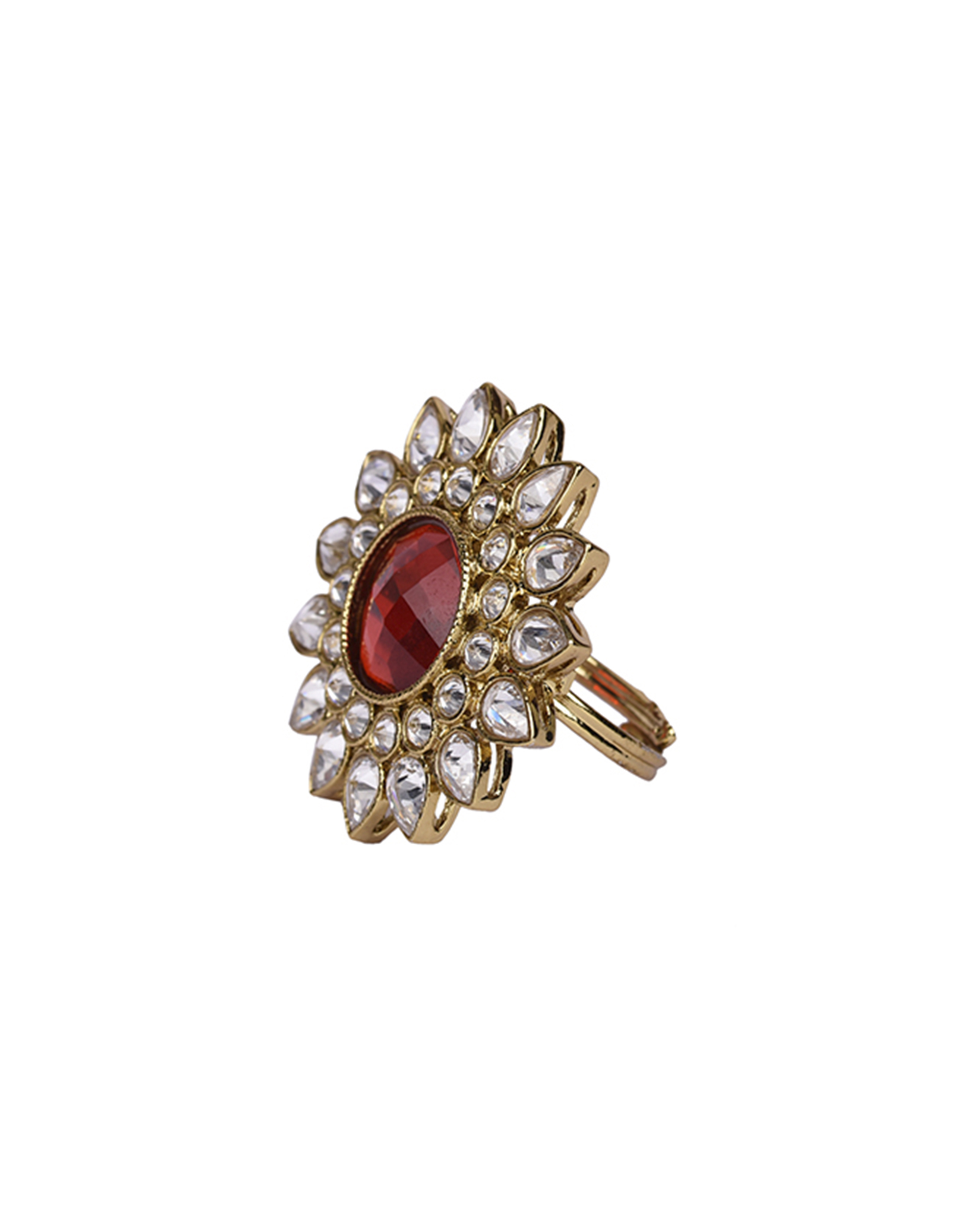 Crystal Red Stone Ring by Kista | The Secret Label