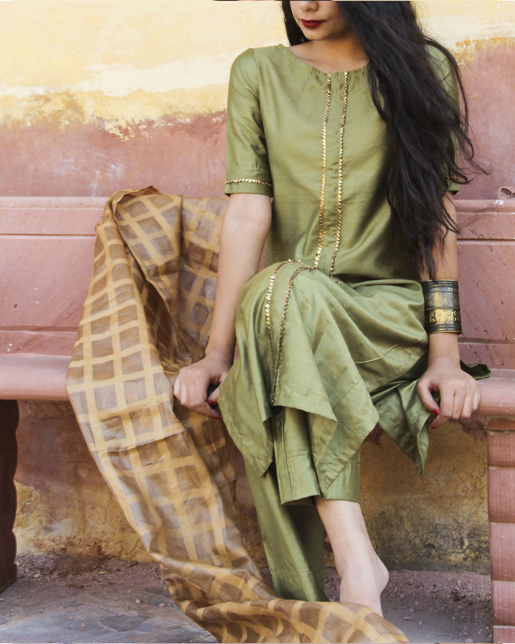 olive green suit ladies