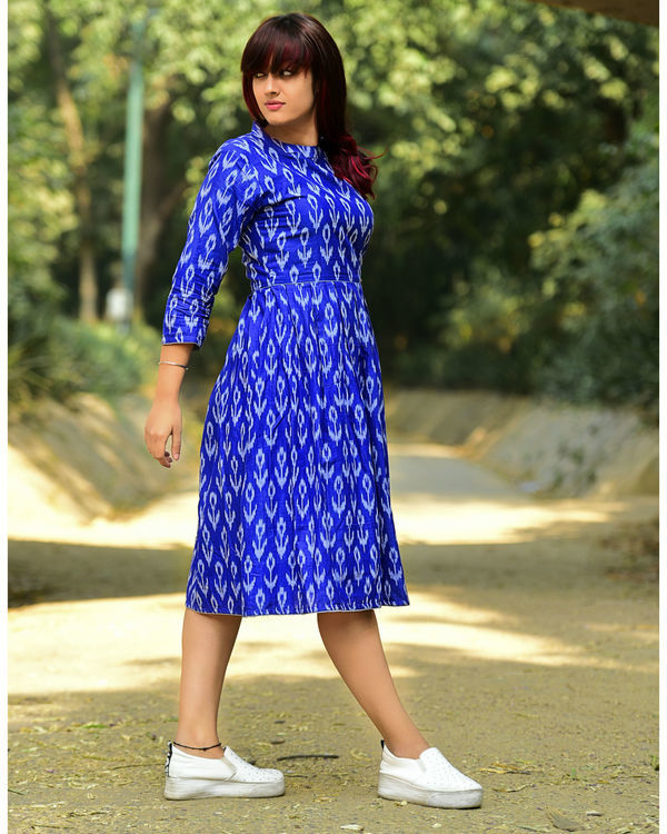 Indigo ikat midi dress by Desi Doree | The Secret Label