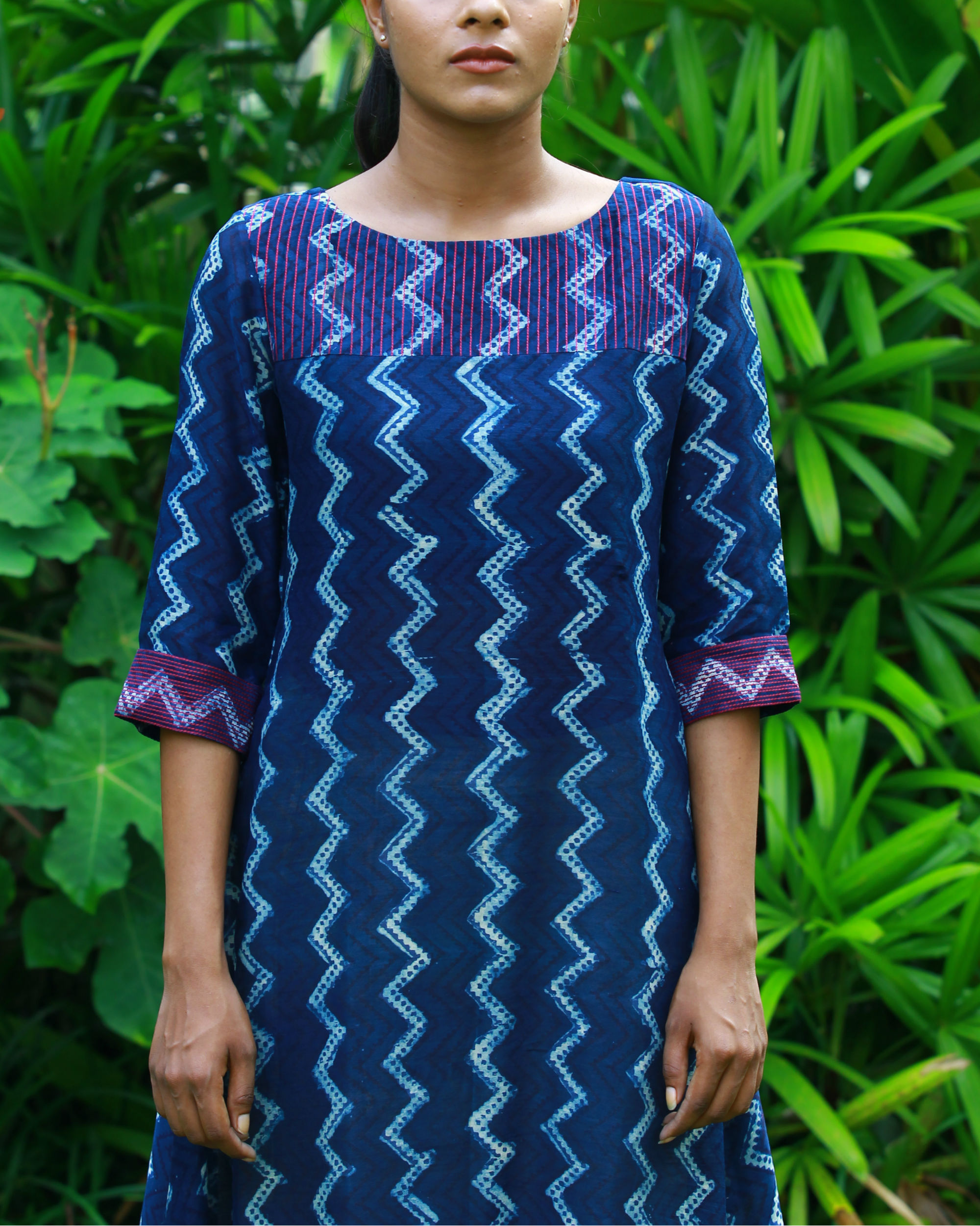 Wave chanderi kurta by Mantra | The Secret Label