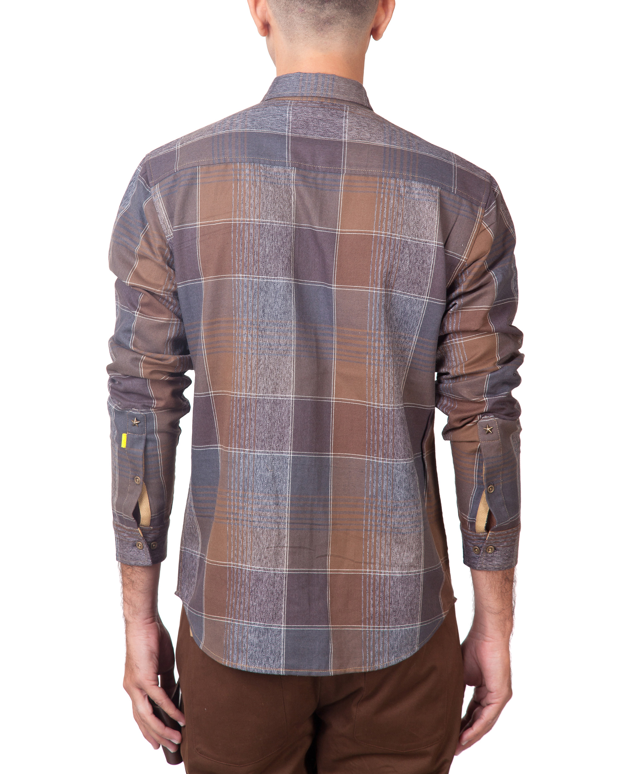 boys brown plaid shirt