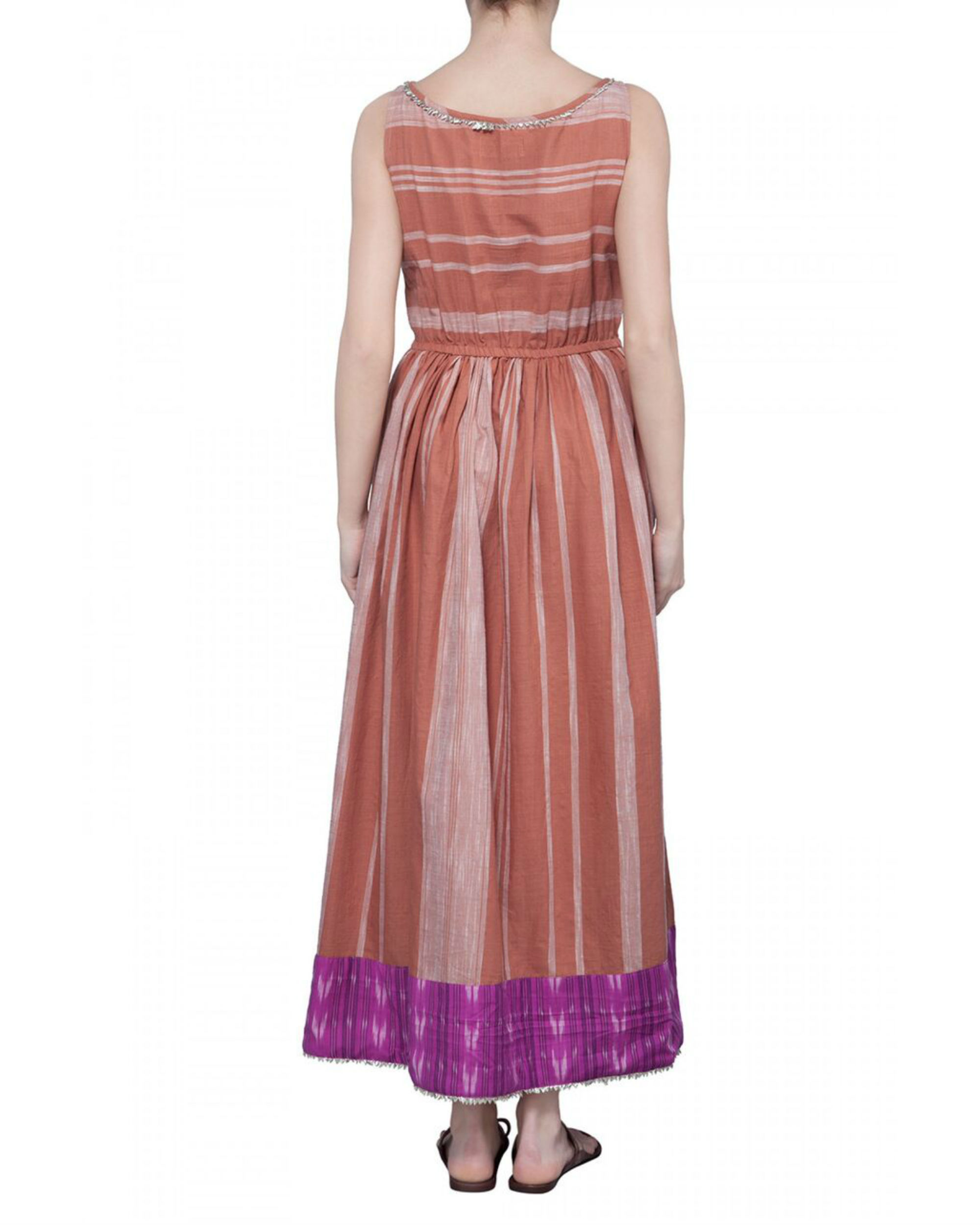 Striped handloom dress by Free Living The Secret Label