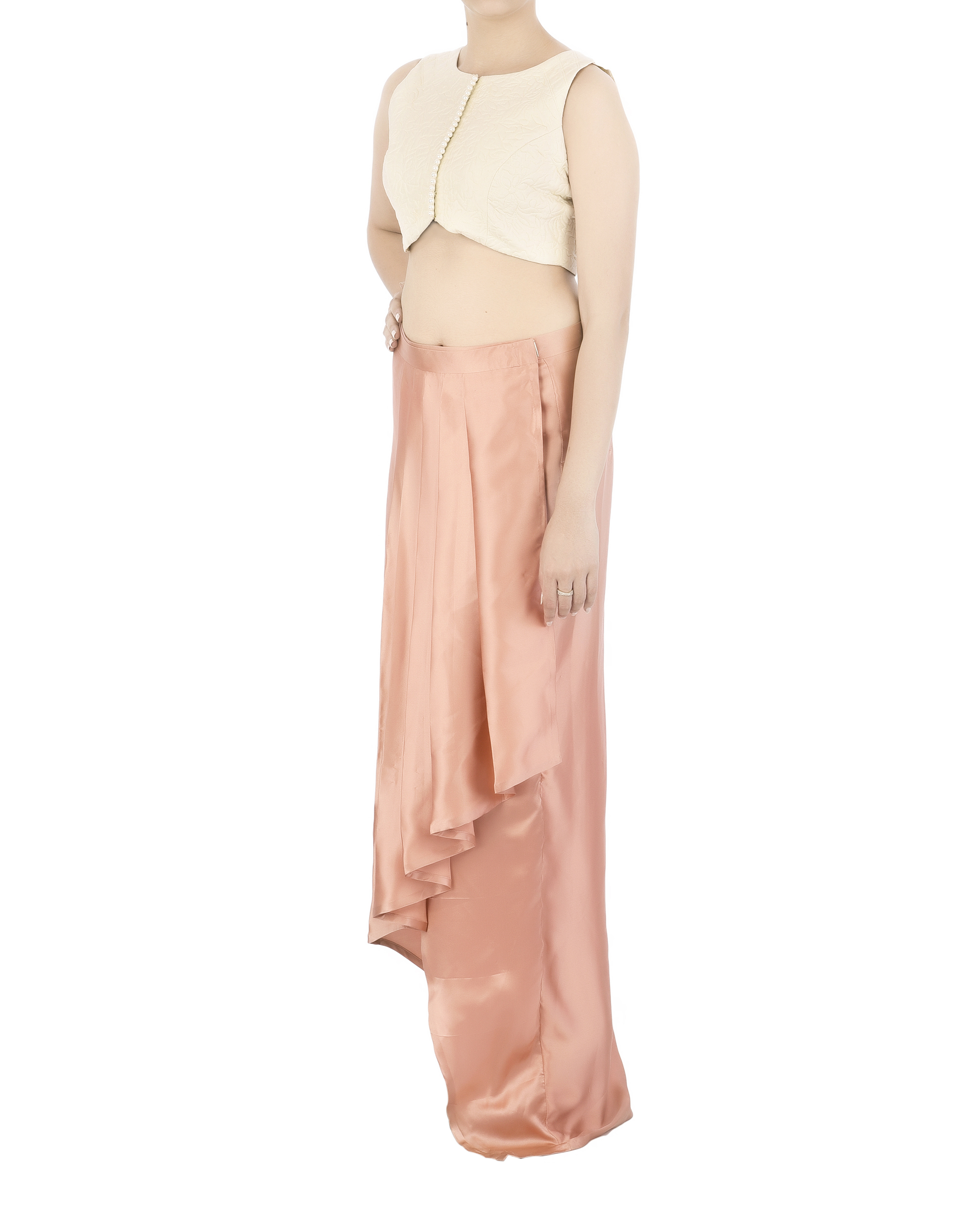 Draped satin skirt by Archana Rao | The Secret Label