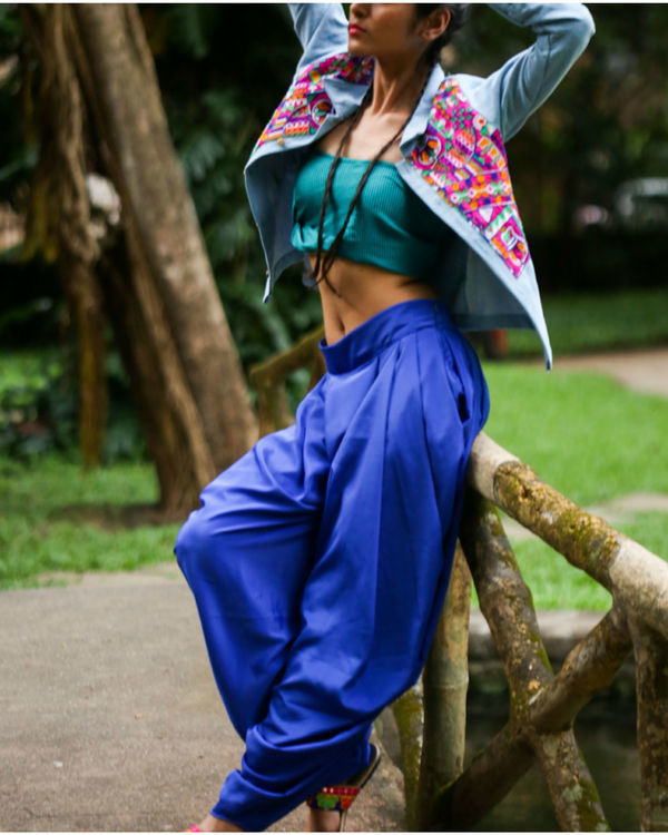 blue dhoti pants