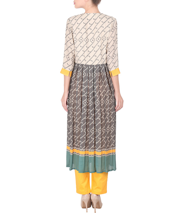 Double georgette long tunic with trousers by Sougat Paul | The Secret Label