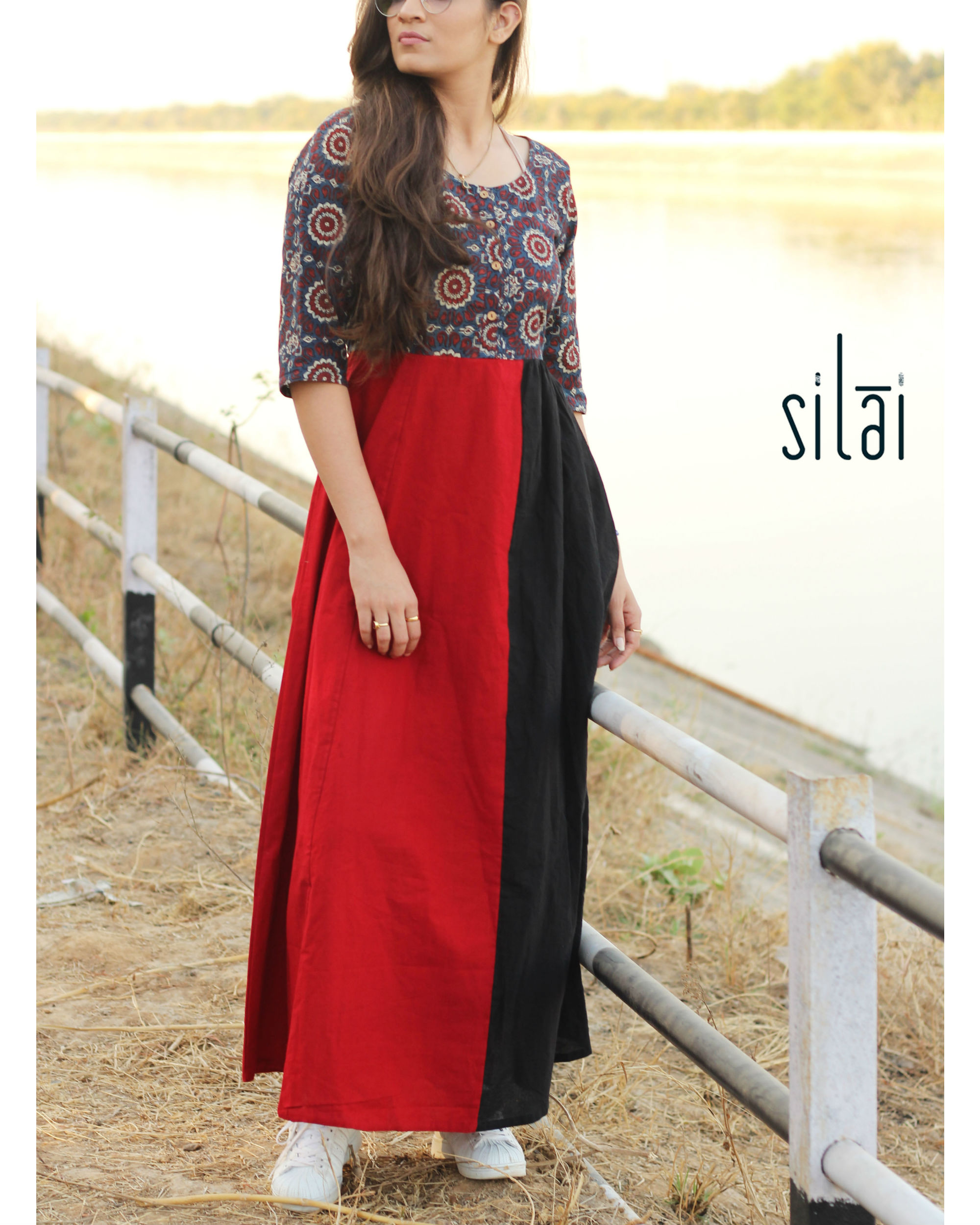 ajrakh gown
