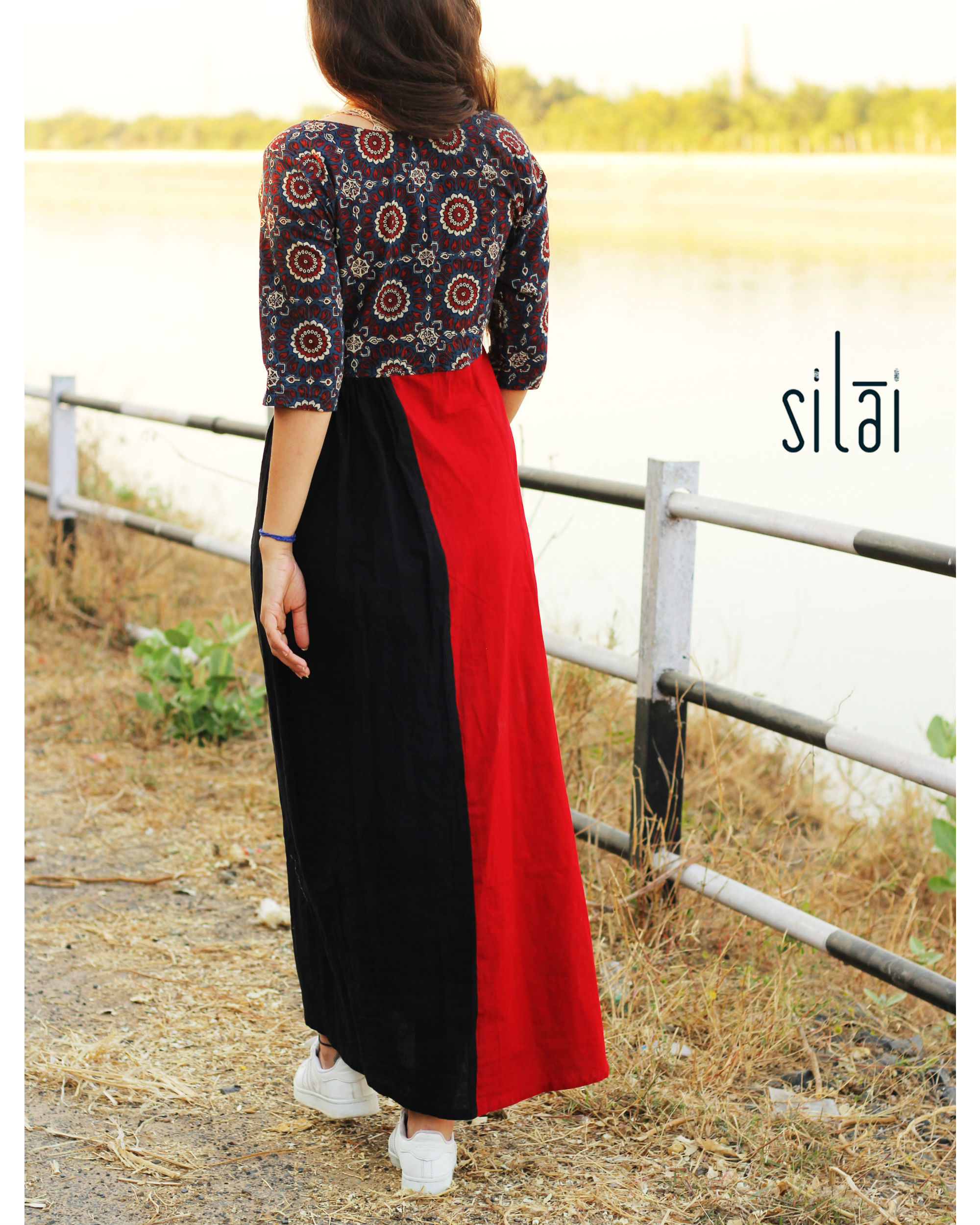 ajrakh gown