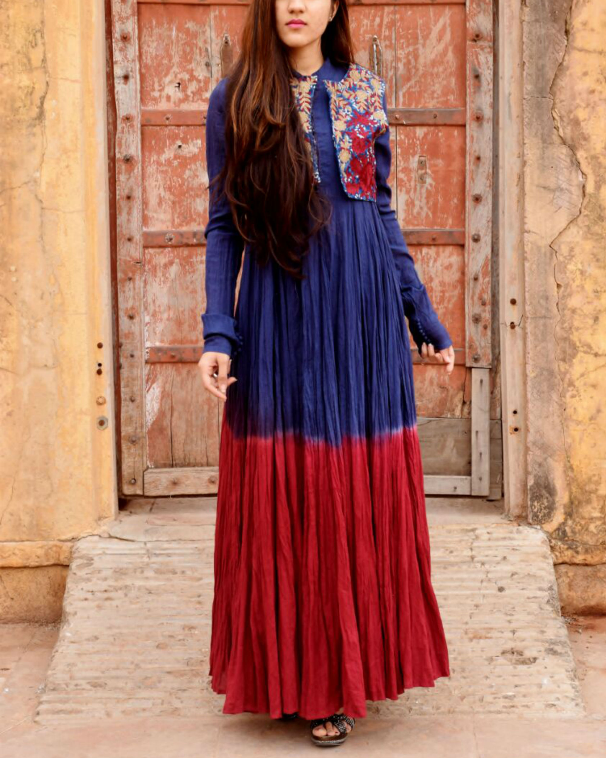 Blue Ombre dress with Jacket by Keva The Secret Label