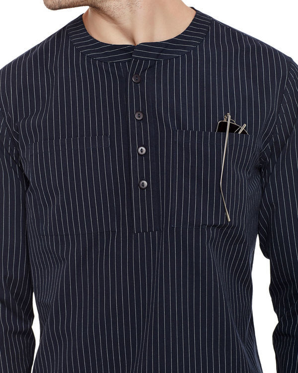 Pin stripe henley shirt 2