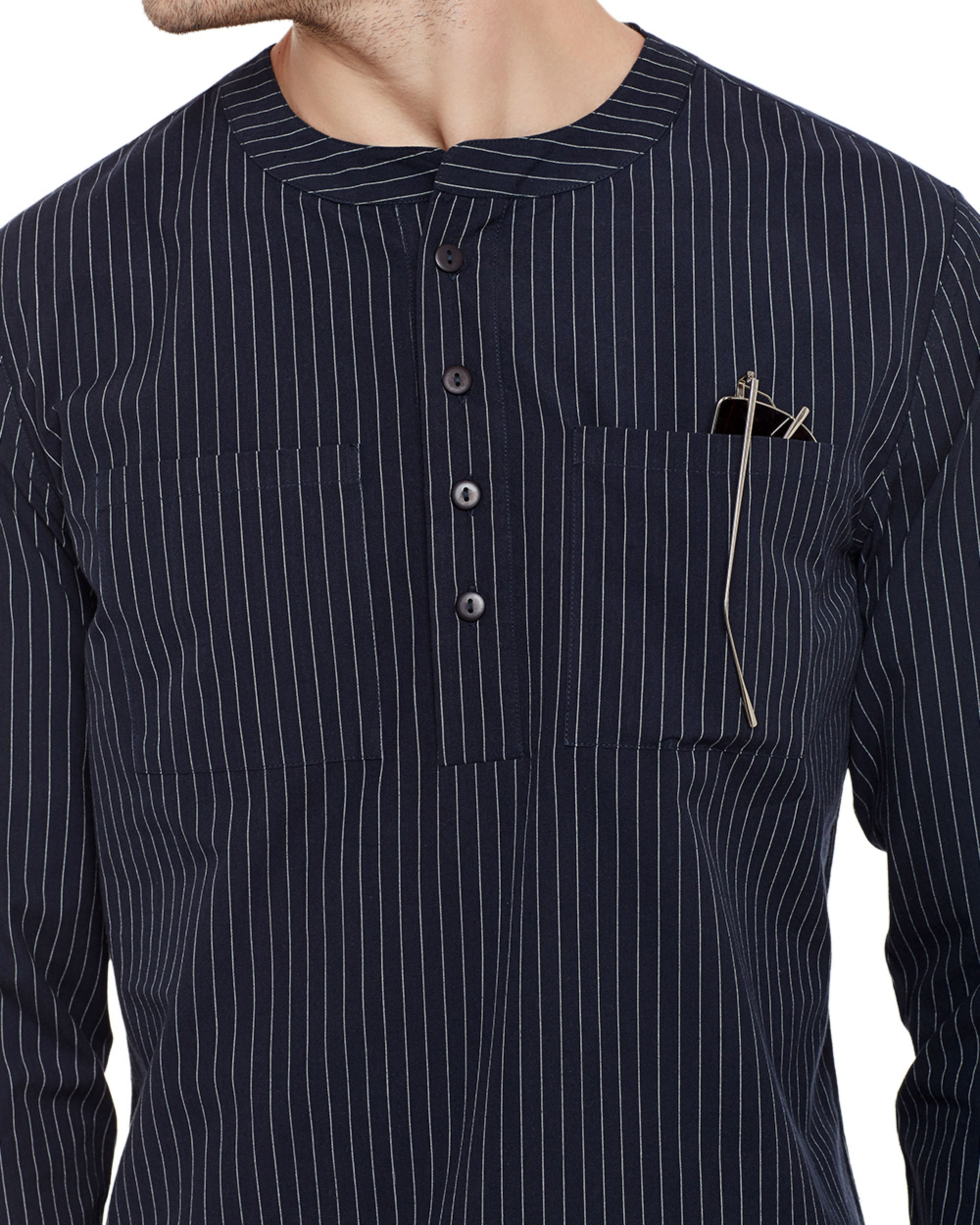 Pin stripe henley shirt by Firm Clothing | The Secret Label