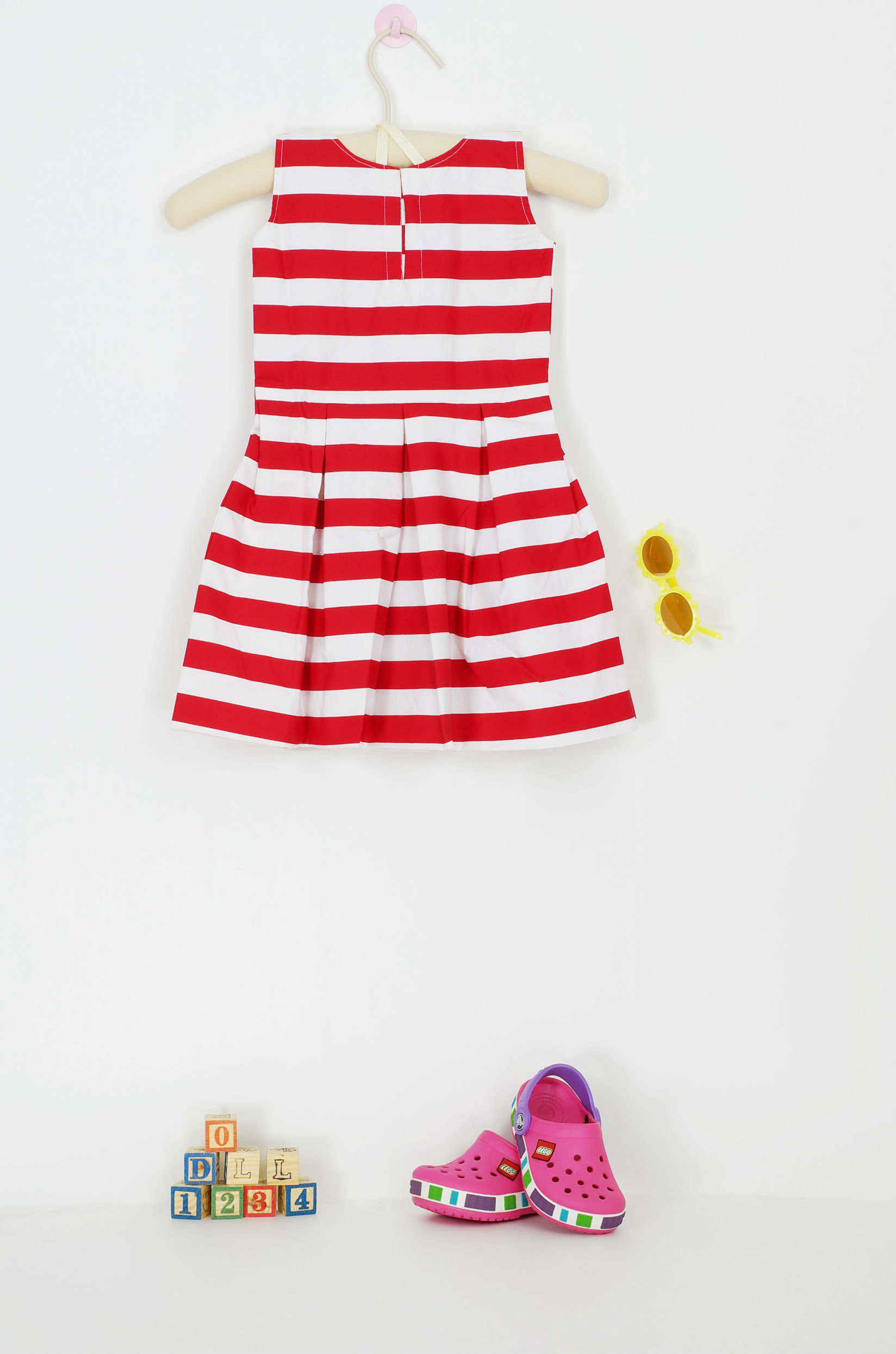 red and white frock