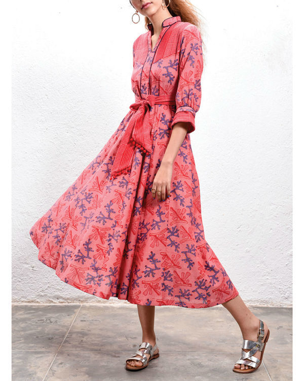 Coral peasant dress by Jodi The Secret Label