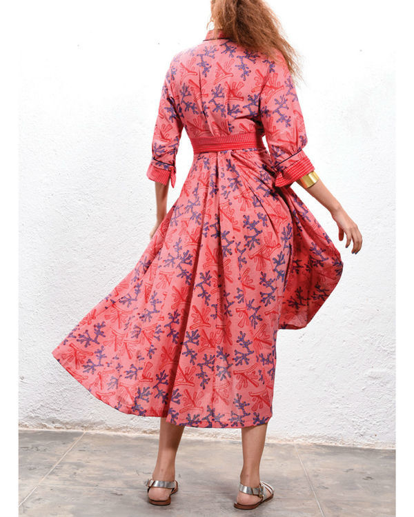 Coral peasant dress by Jodi The Secret Label