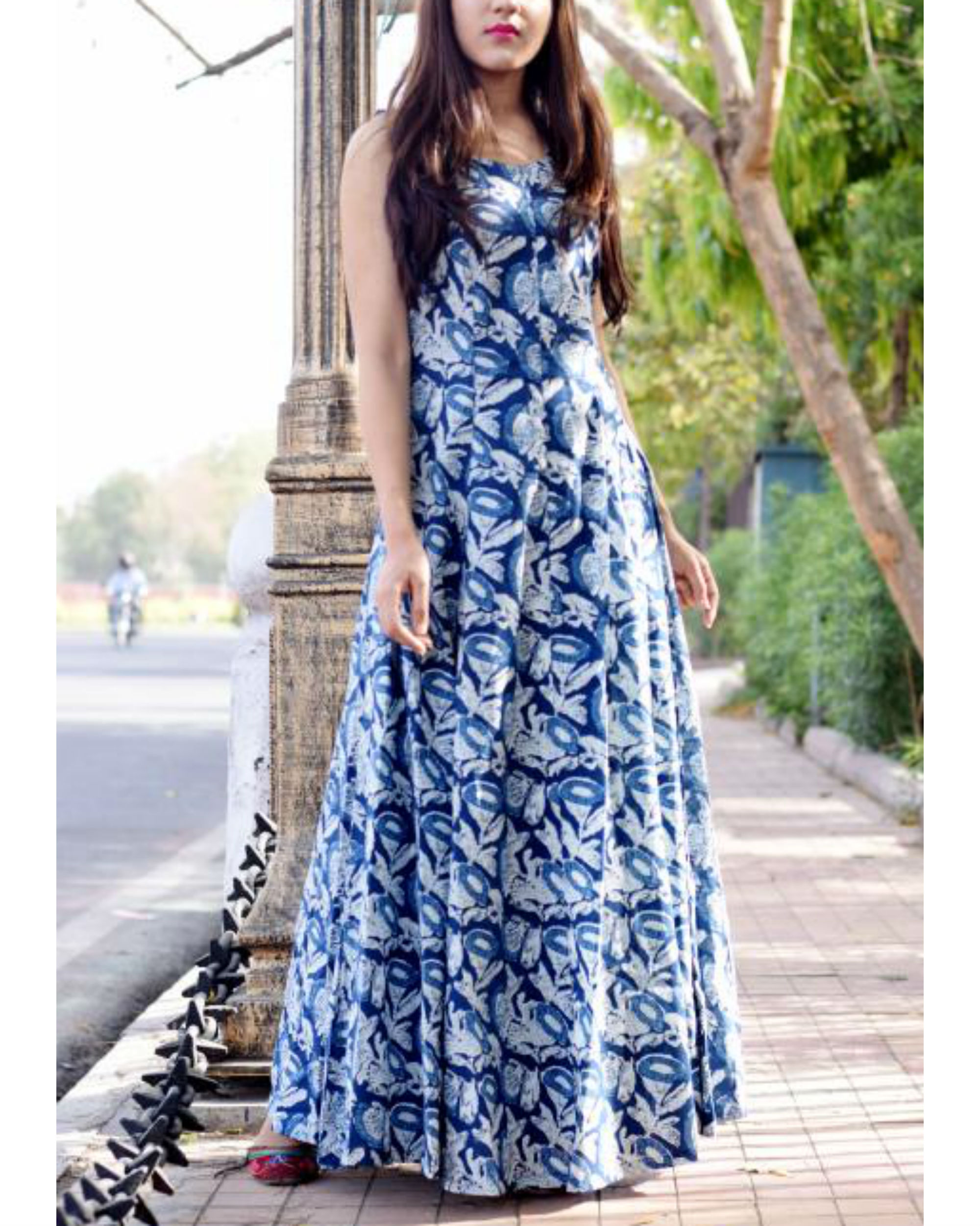 Buy our Indigo Ethnic Motifs Flared Maxi online from