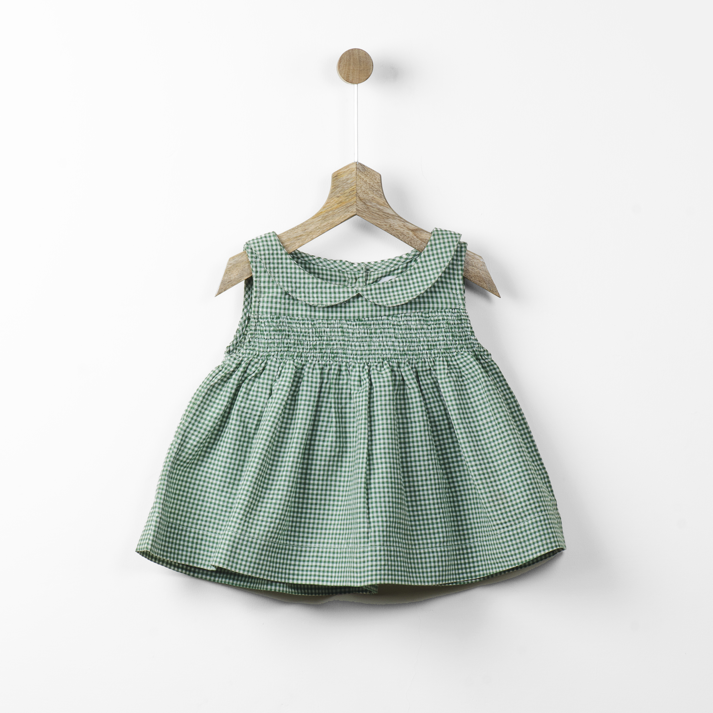 Green gingham smock top by Pluie Kids | The Secret Label