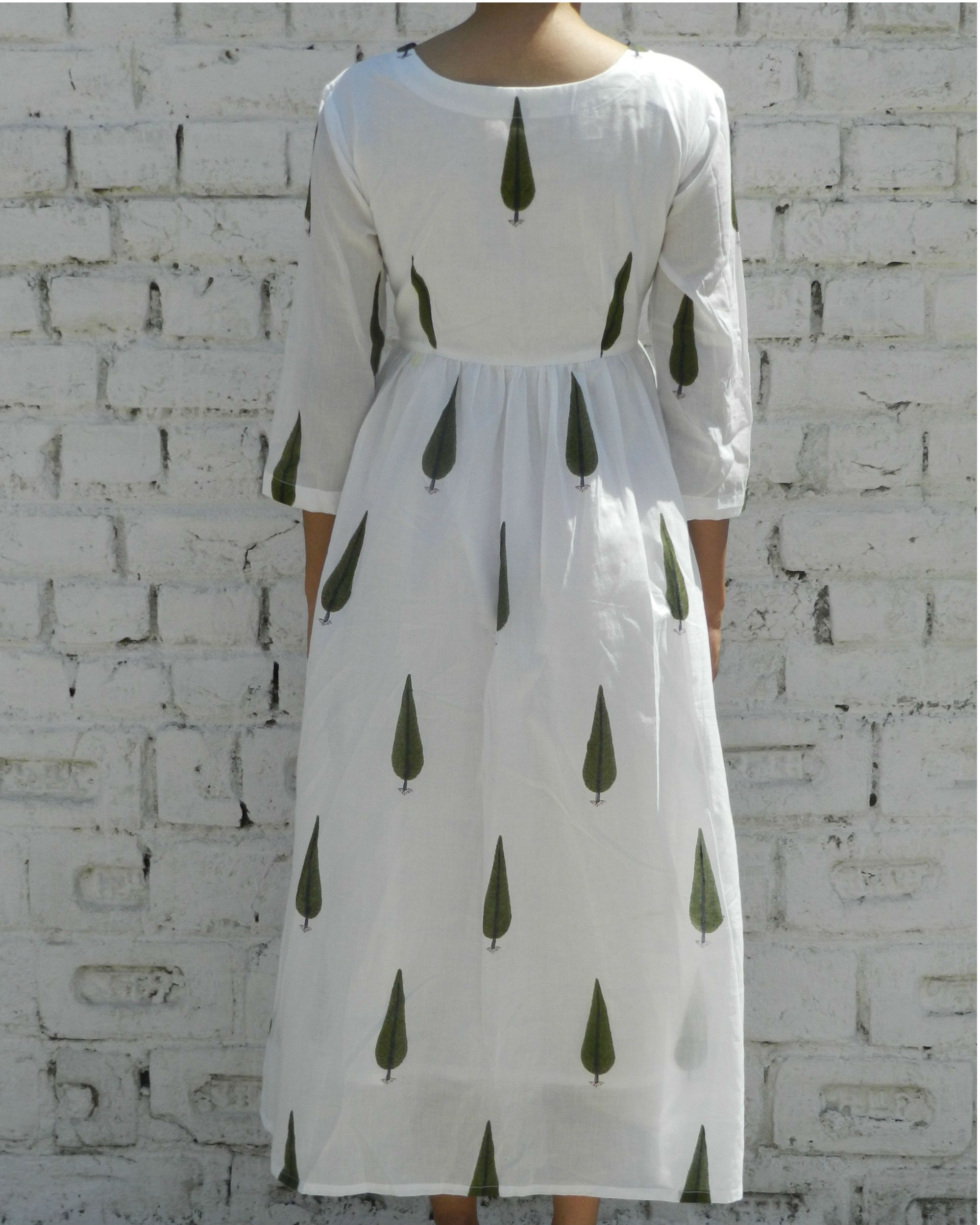 Green leaf printed dress by Alaya The Secret Label