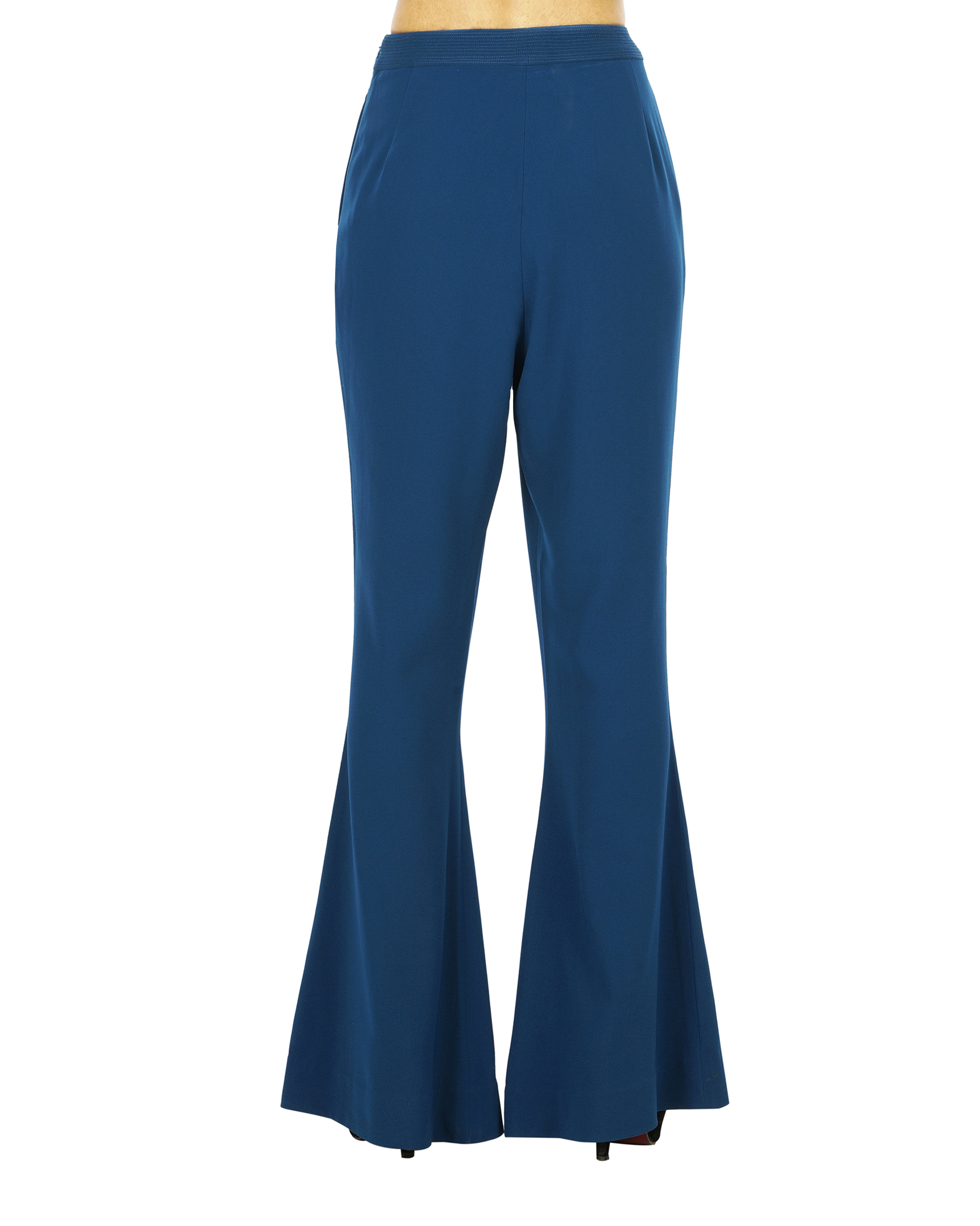 Bright Blue Jersey Flared Trousers  Trousers  PrettyLittleThing