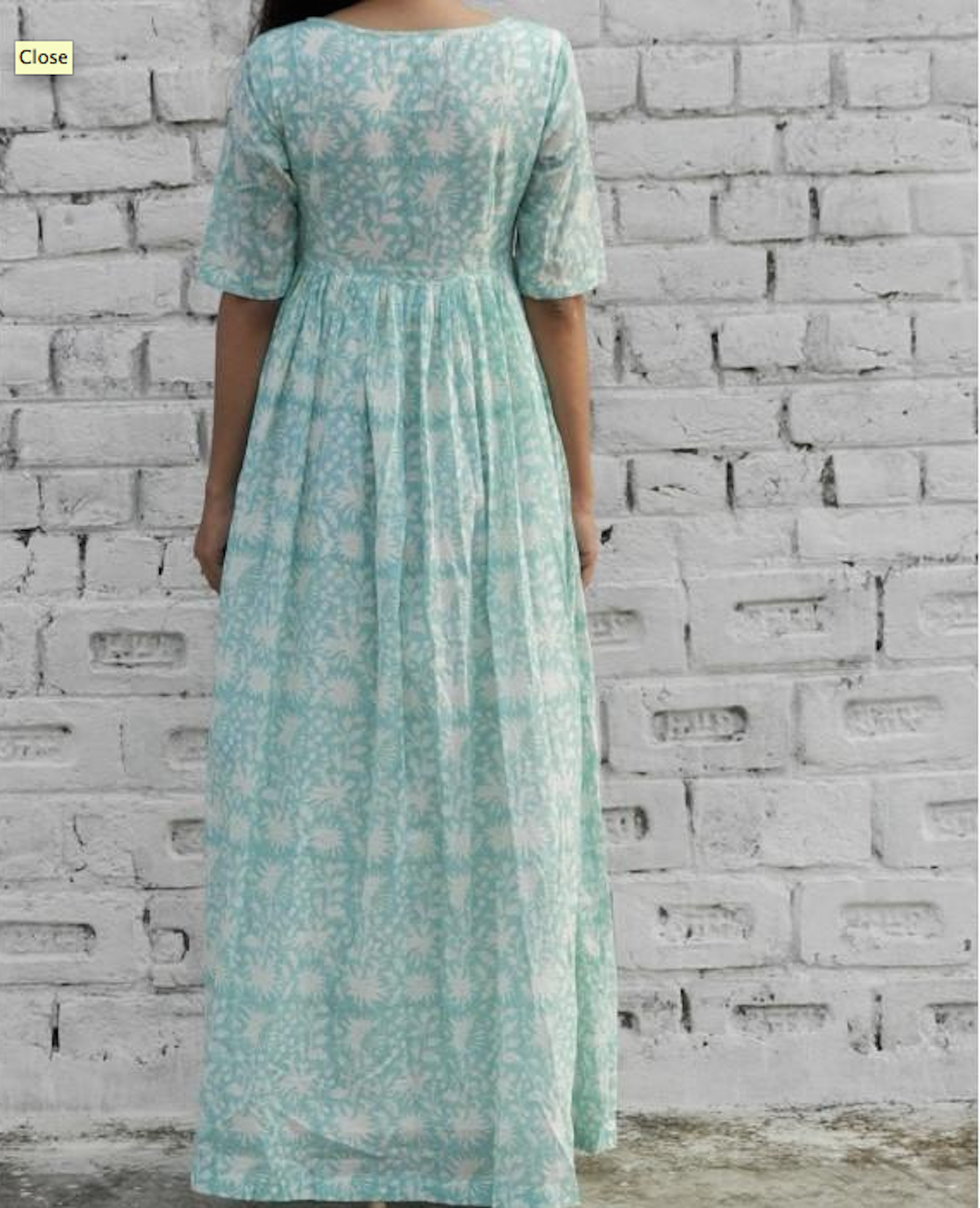 Mint block print maxi by Alaya The Secret Label
