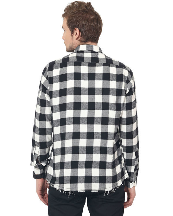 Black & white checks casual shirt by Green Hill | The Secret Label