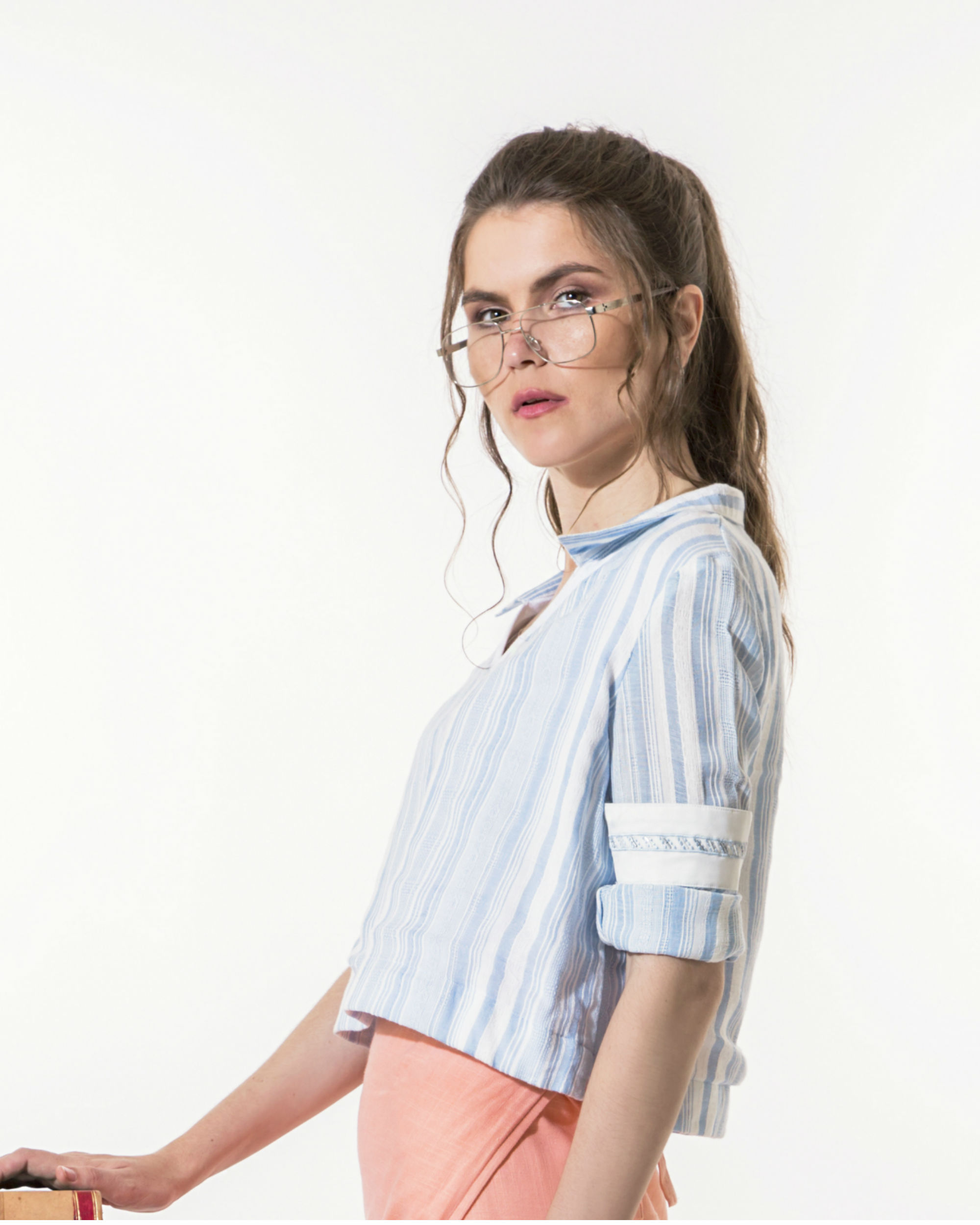 Blue striper top by Rachat | The Secret Label