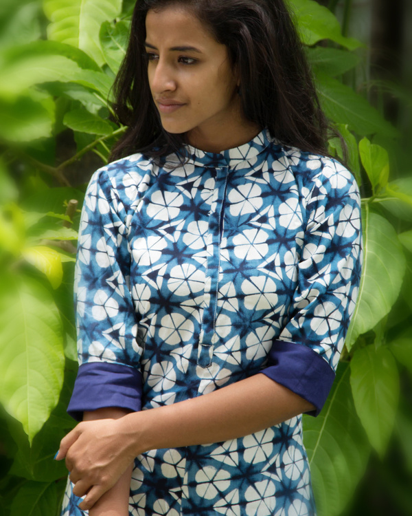 Sapphire and pearl straight tunic by Desi Doree | The Secret Label