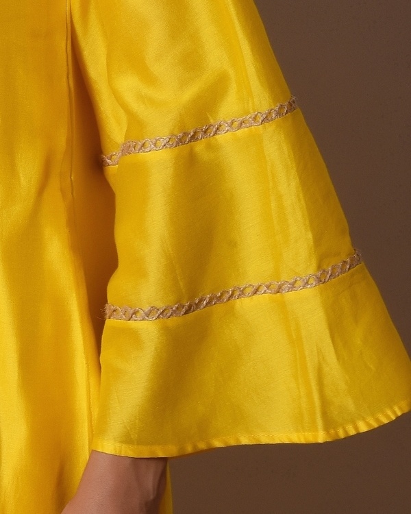 Yellow bell sleeve kurta dress by trueBrowns | The Secret Label