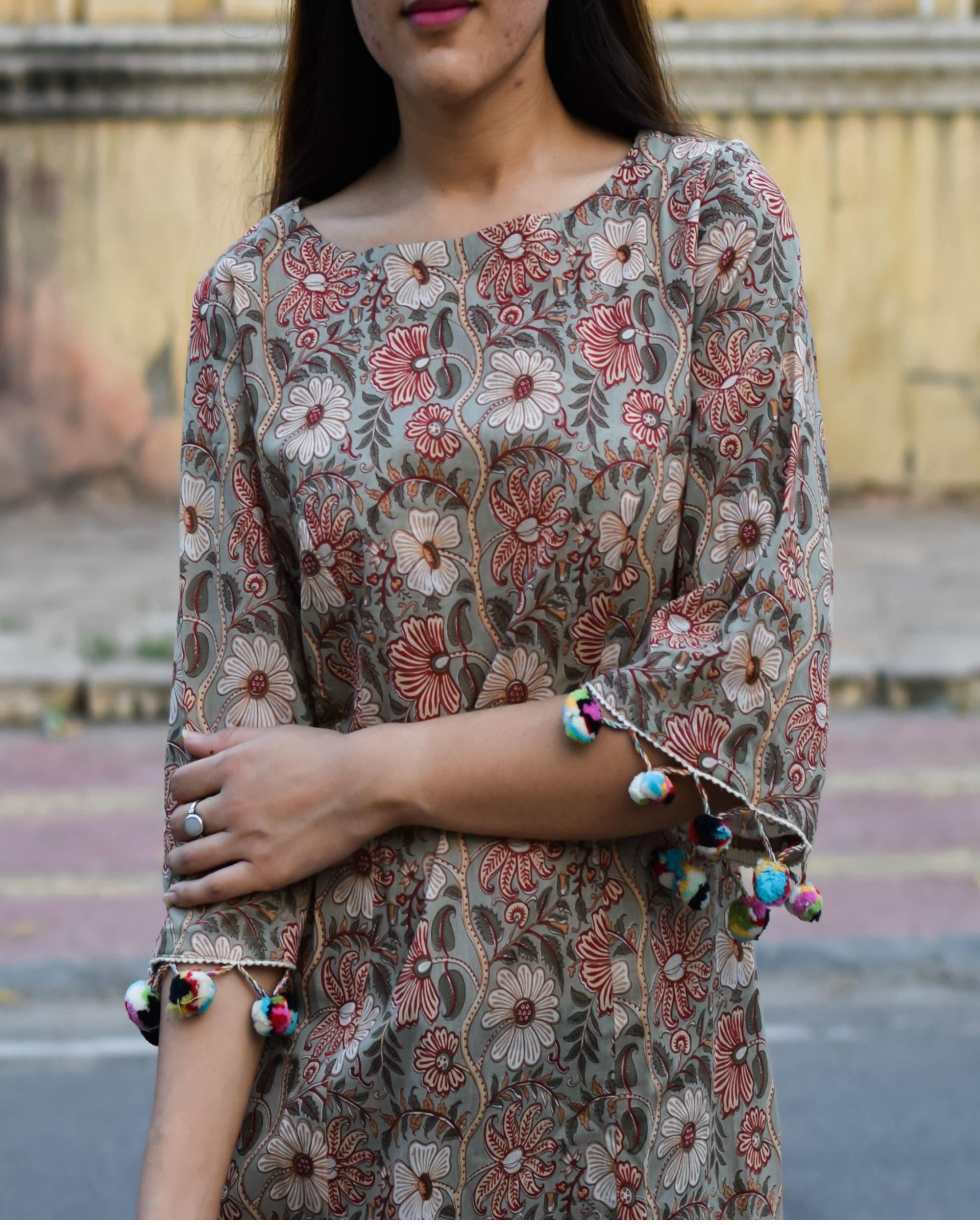 Floral bell sleeve kurta by Keva The Secret Label