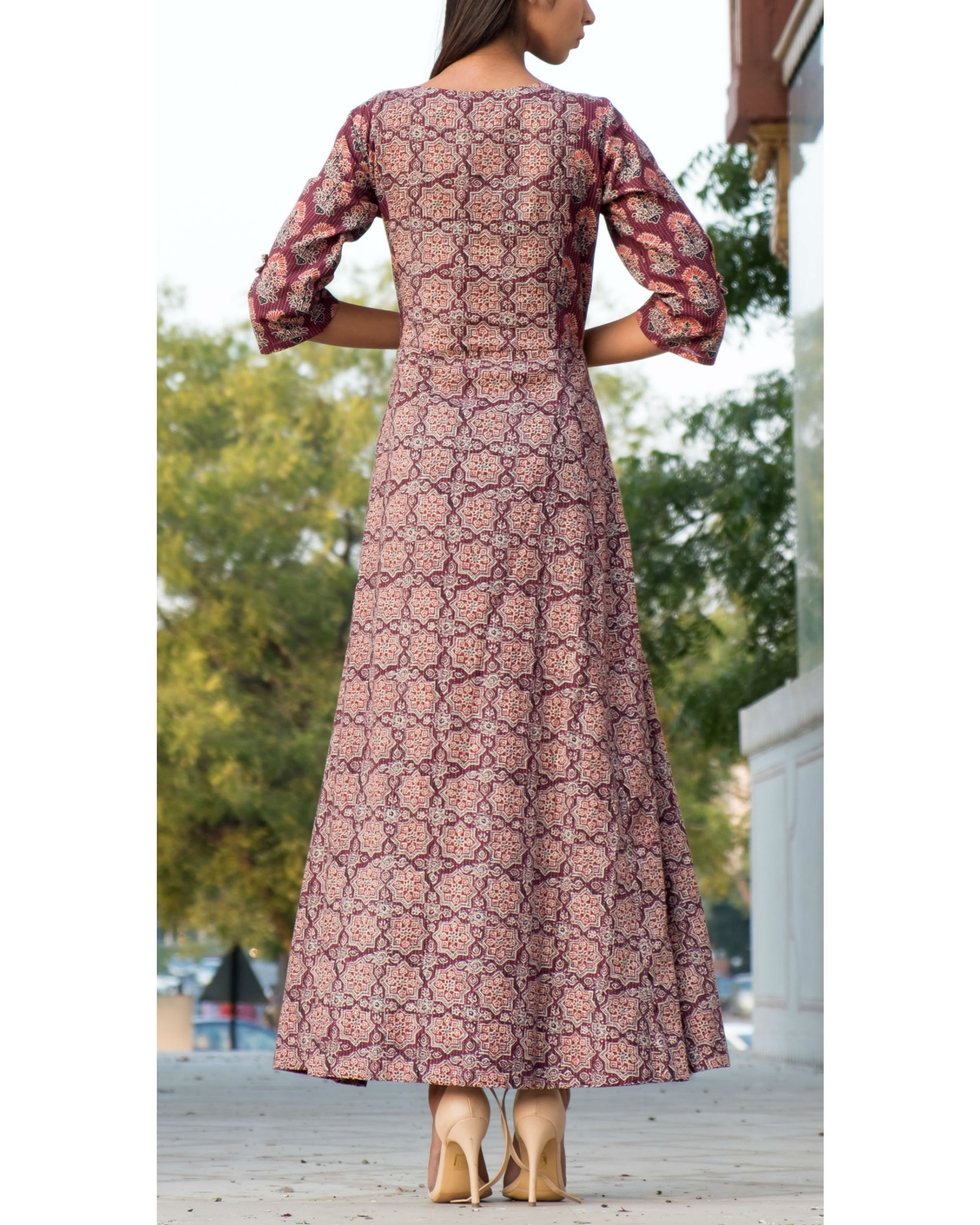 ajrakh gown