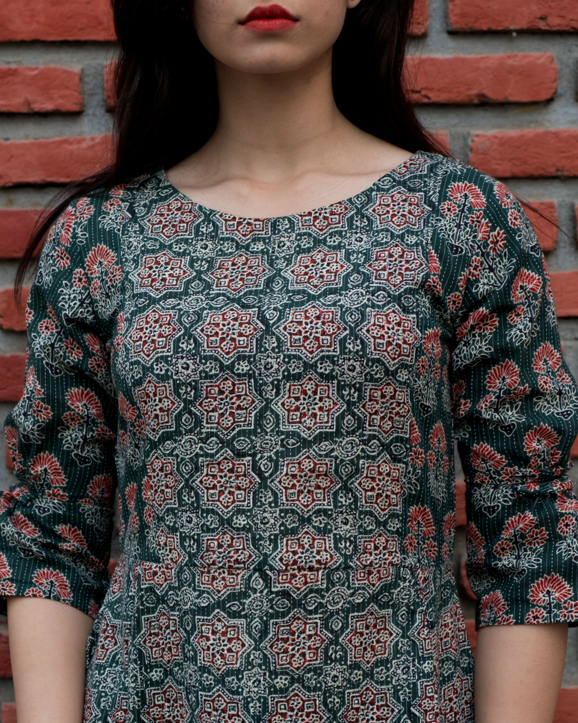 ajrakh gown
