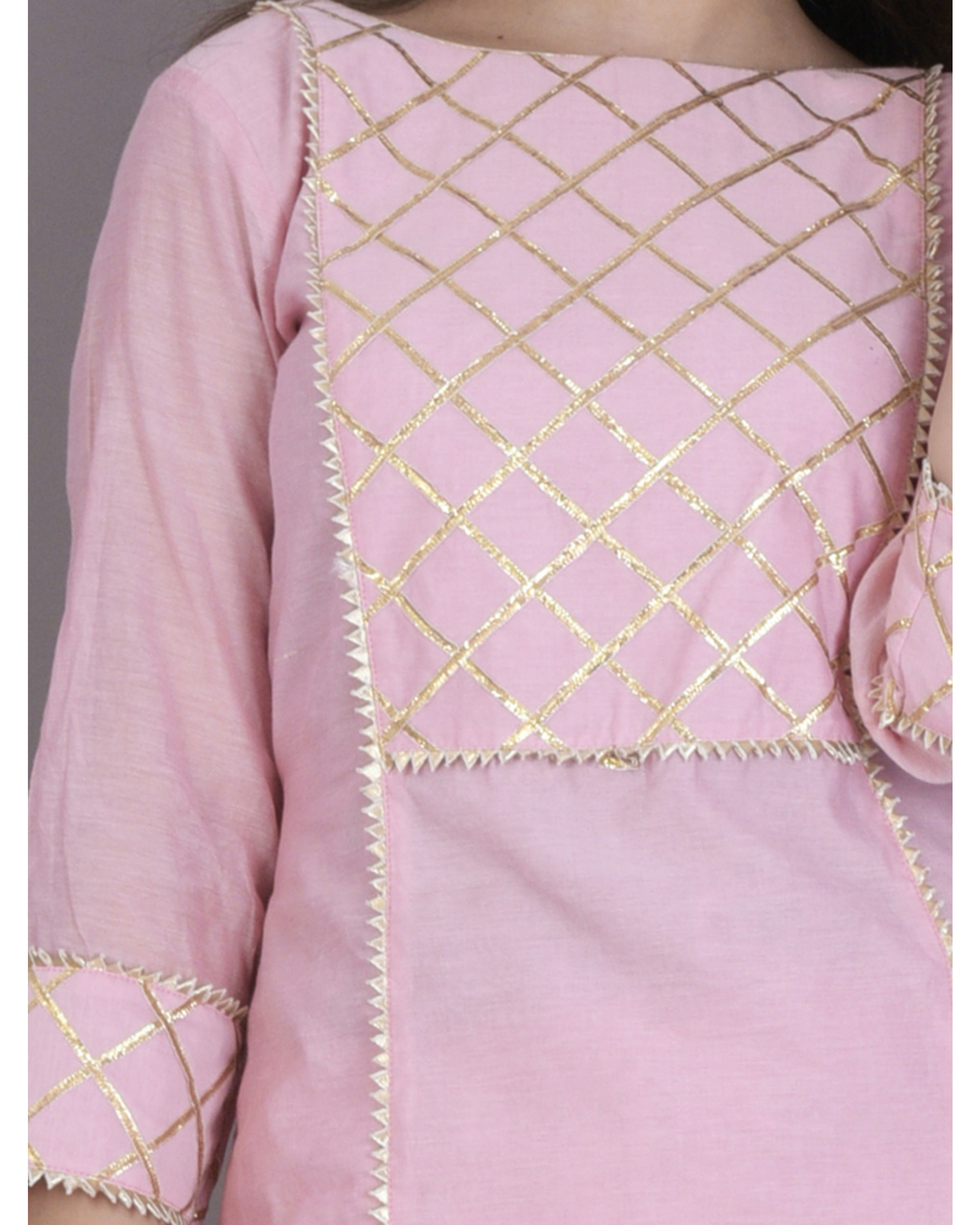 baby pink gota patti suit