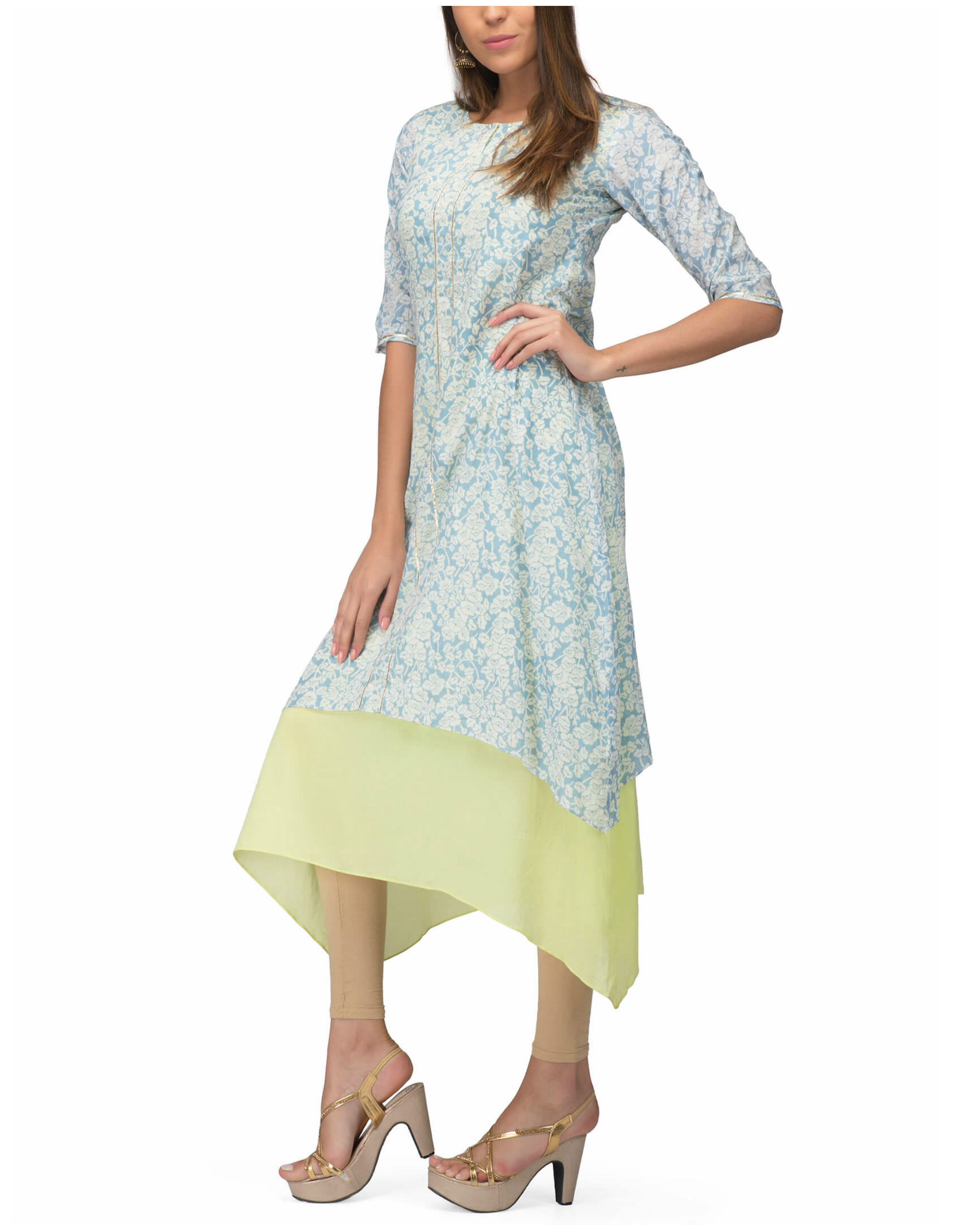 Blue green layered dress by The Svaya The Secret Label