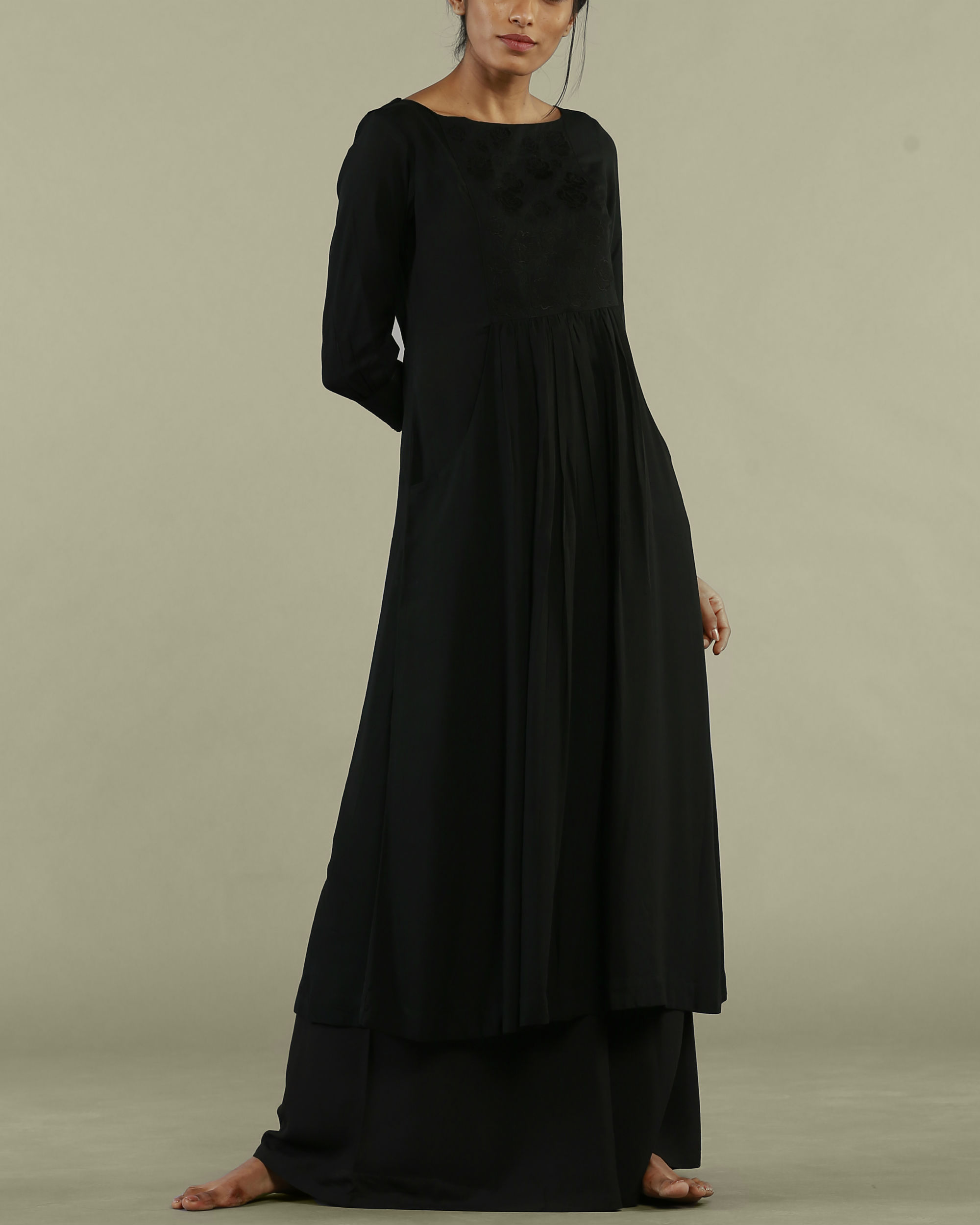 Black dress style tunic by Mantra | The Secret Label