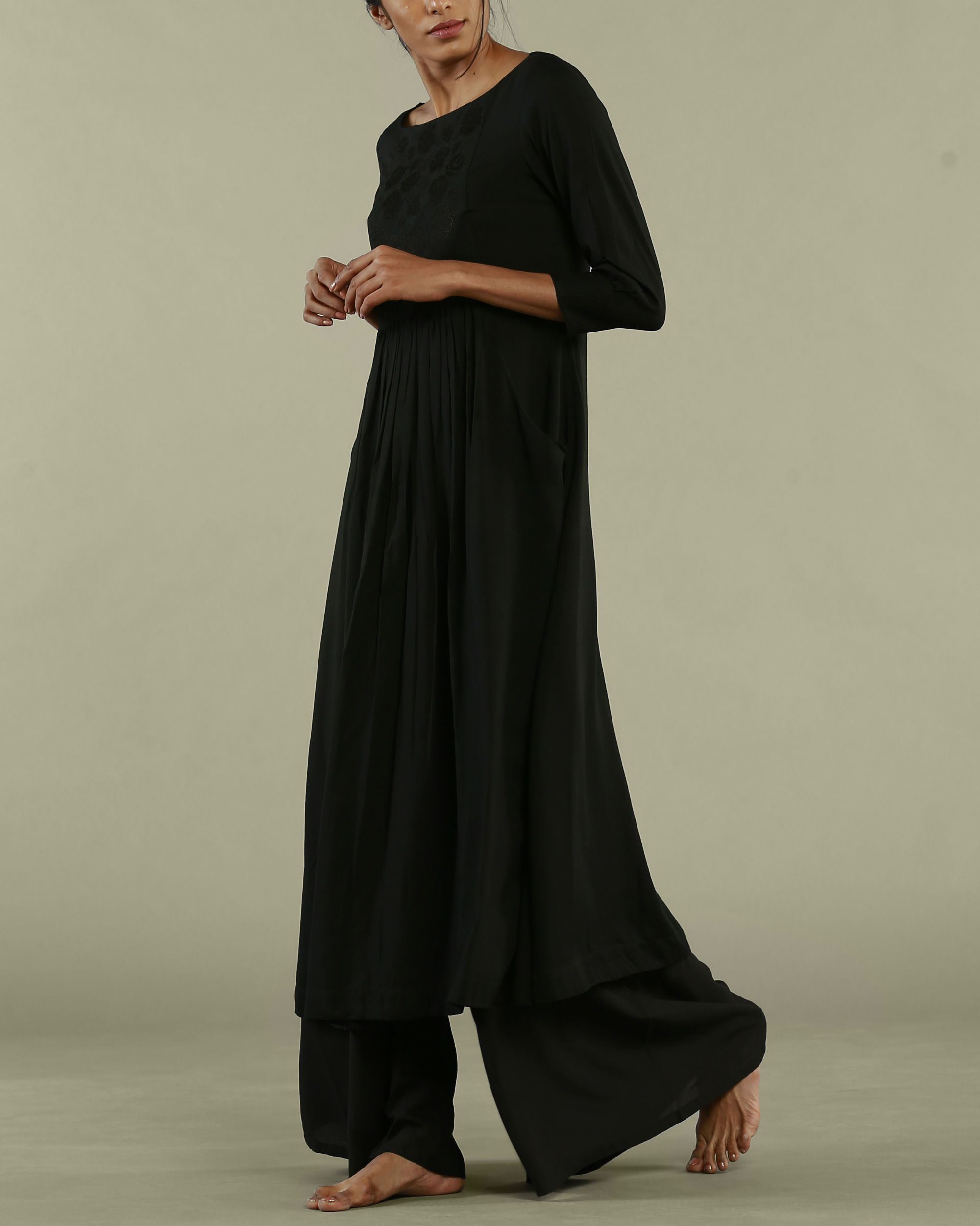 Black dress style tunic by Mantra | The Secret Label