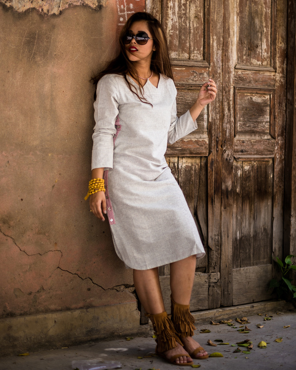 Side-button down- midi dress 2