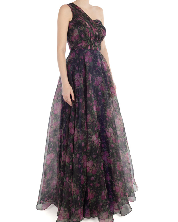 Floral oneside arlette gown by Dolly J | The Secret Label