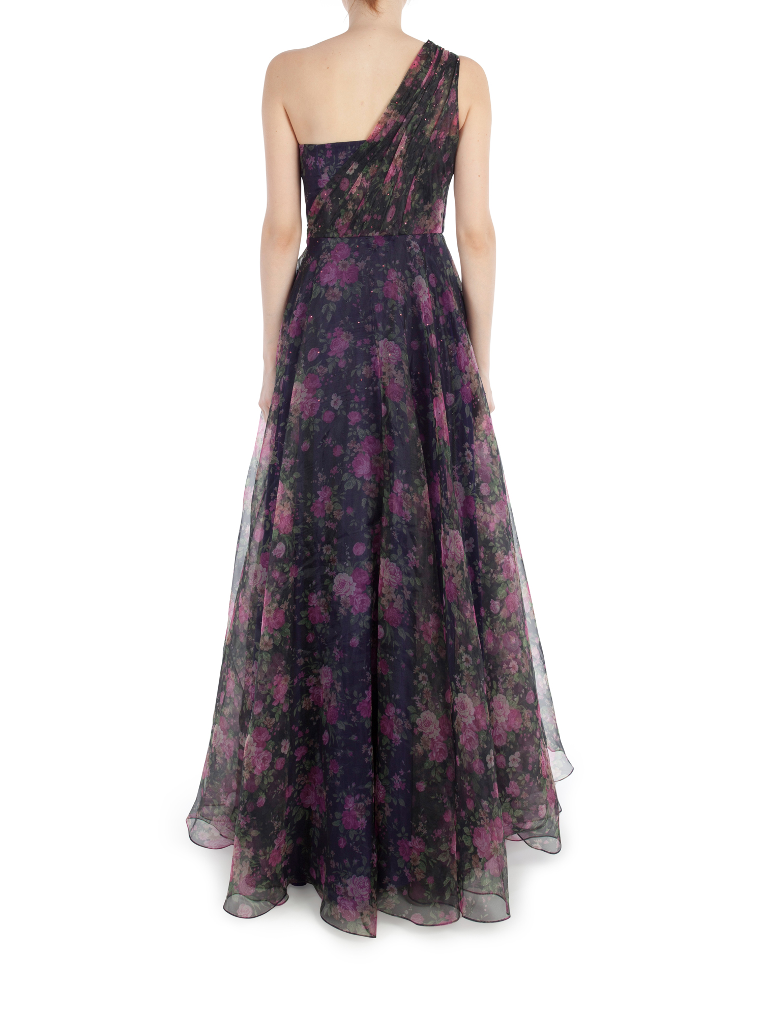 Floral oneside arlette gown by Dolly J | The Secret Label