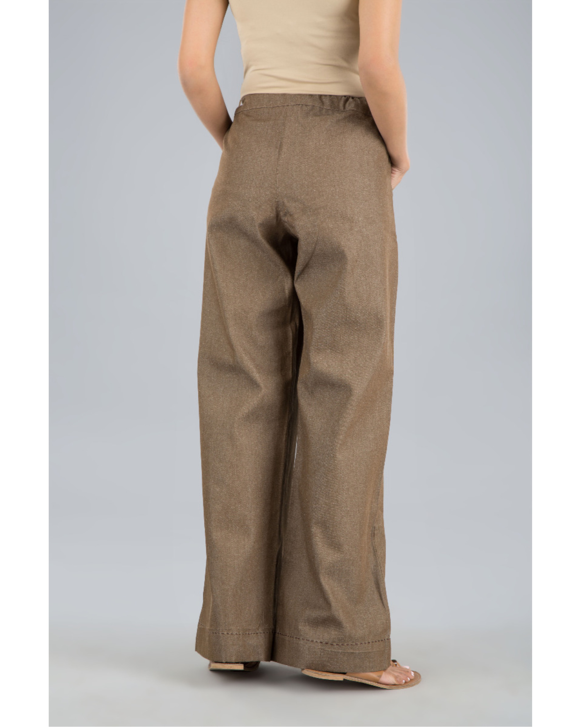 brown wide leg joggers