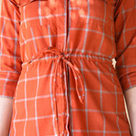 Rust checked shirt dress by Desi Doree | The Secret Label