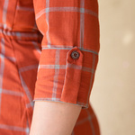 Rust checked shirt dress by Desi Doree | The Secret Label