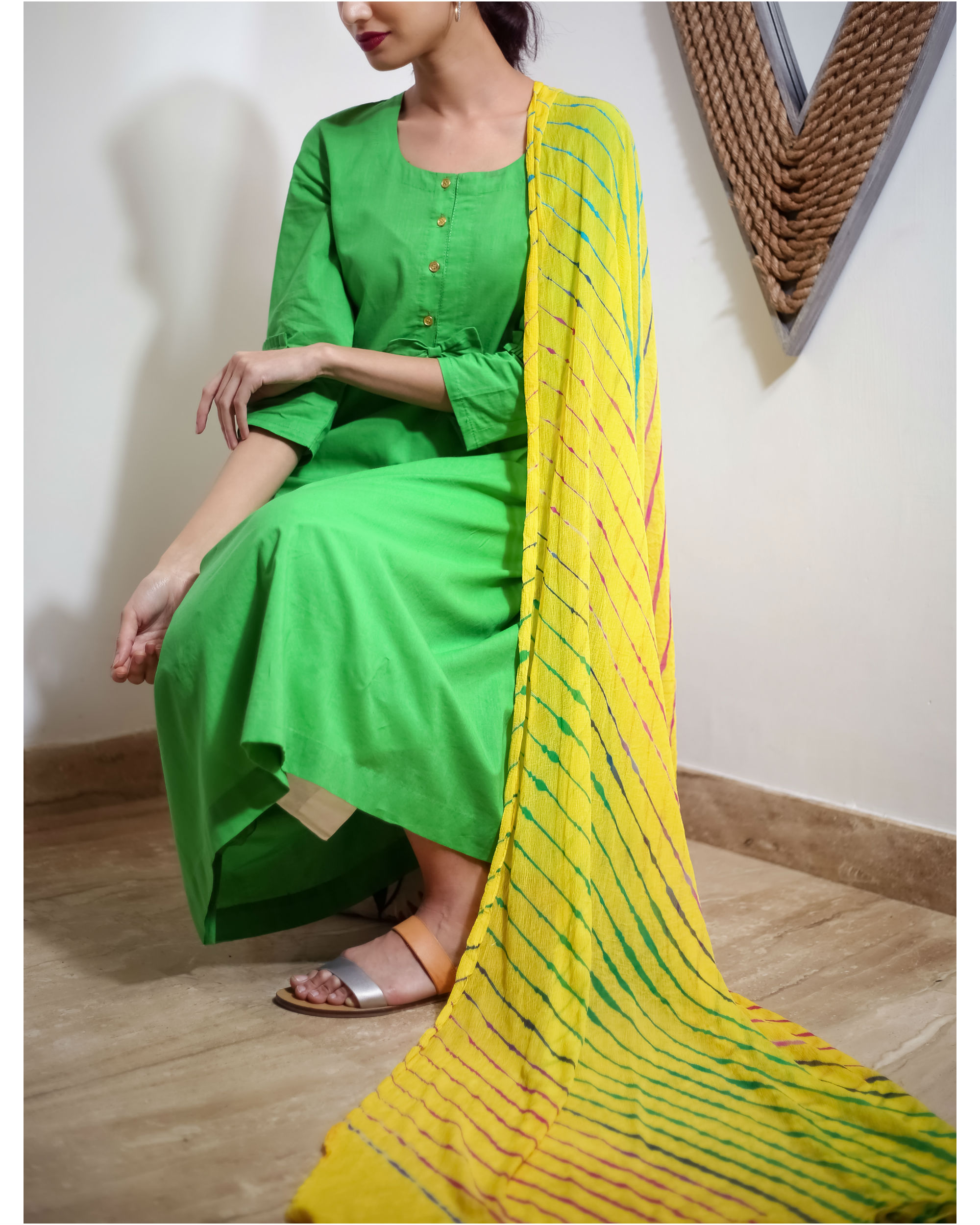 lehriya kurta set
