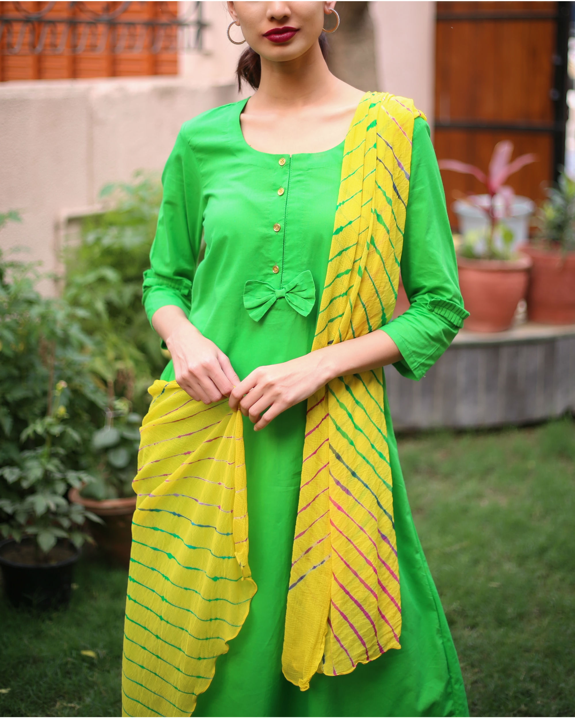 lehriya kurta set