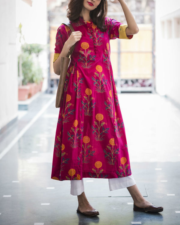 Bright & bold pink kurta by Raasleela | The Secret Label