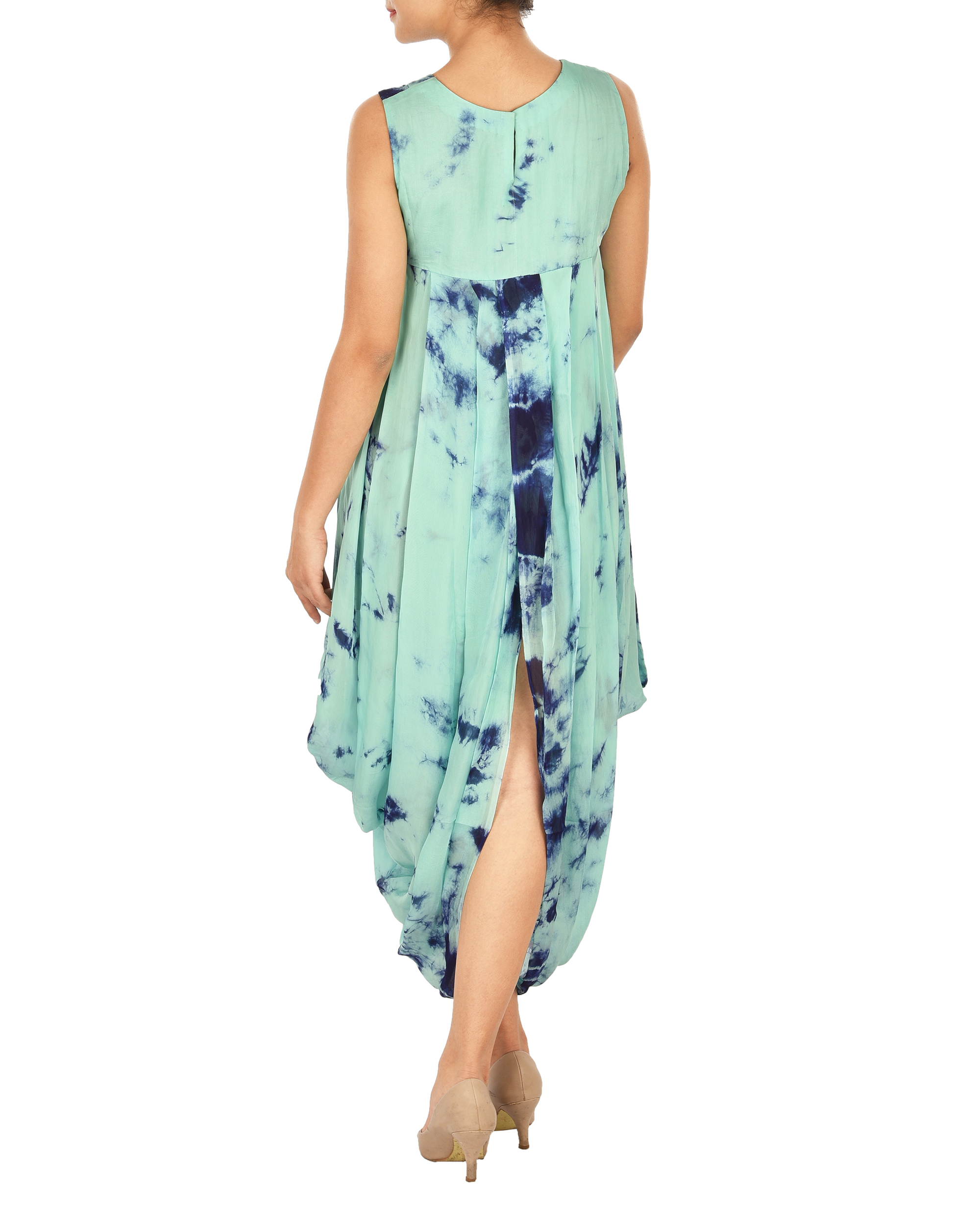 tie dye cowl dress