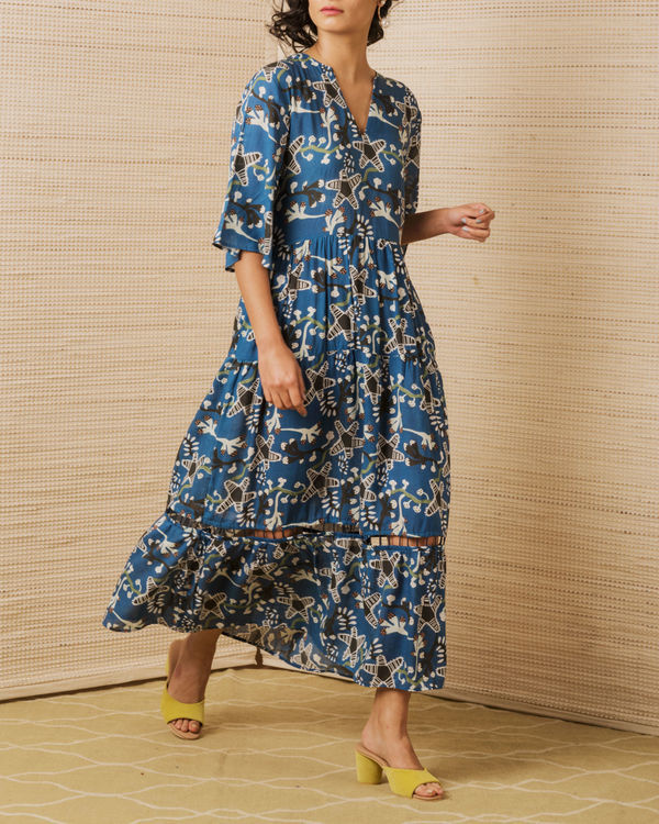 Tiered dress in starfish print by Jodi | The Secret Label