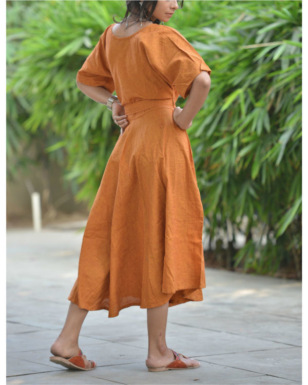 Orange kaftan dress by Sugandh The Secret Label