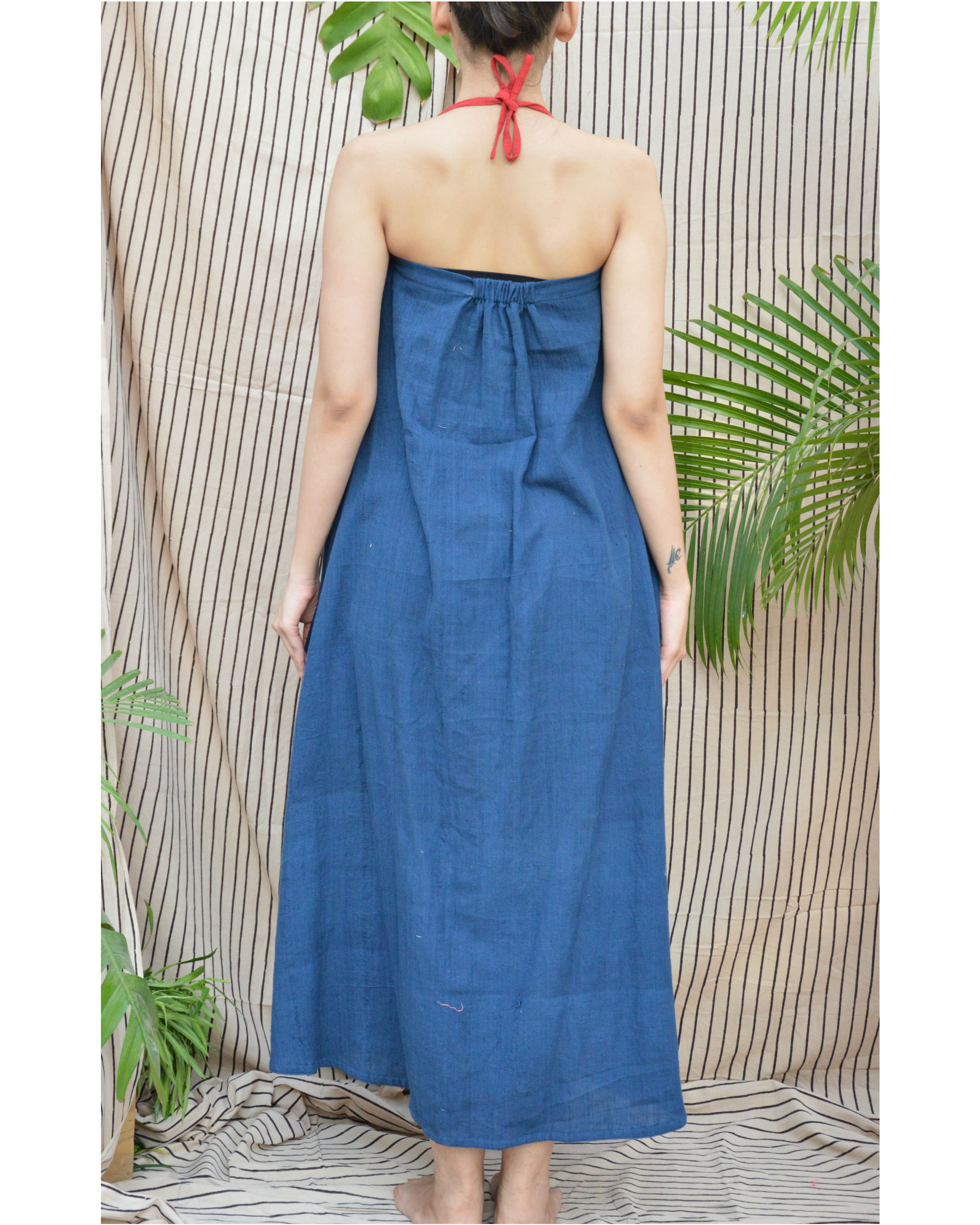 Indigo Polka Maxi Dress By Silai The Secret Label 